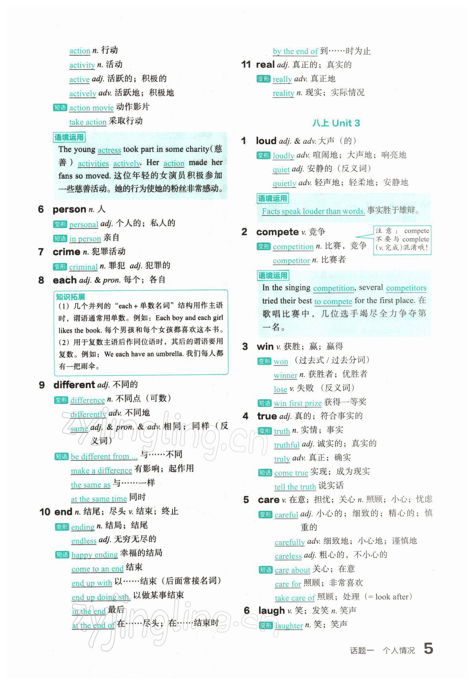 2022年滾動遷移中考總復(fù)習(xí)英語山西專版 參考答案第5頁