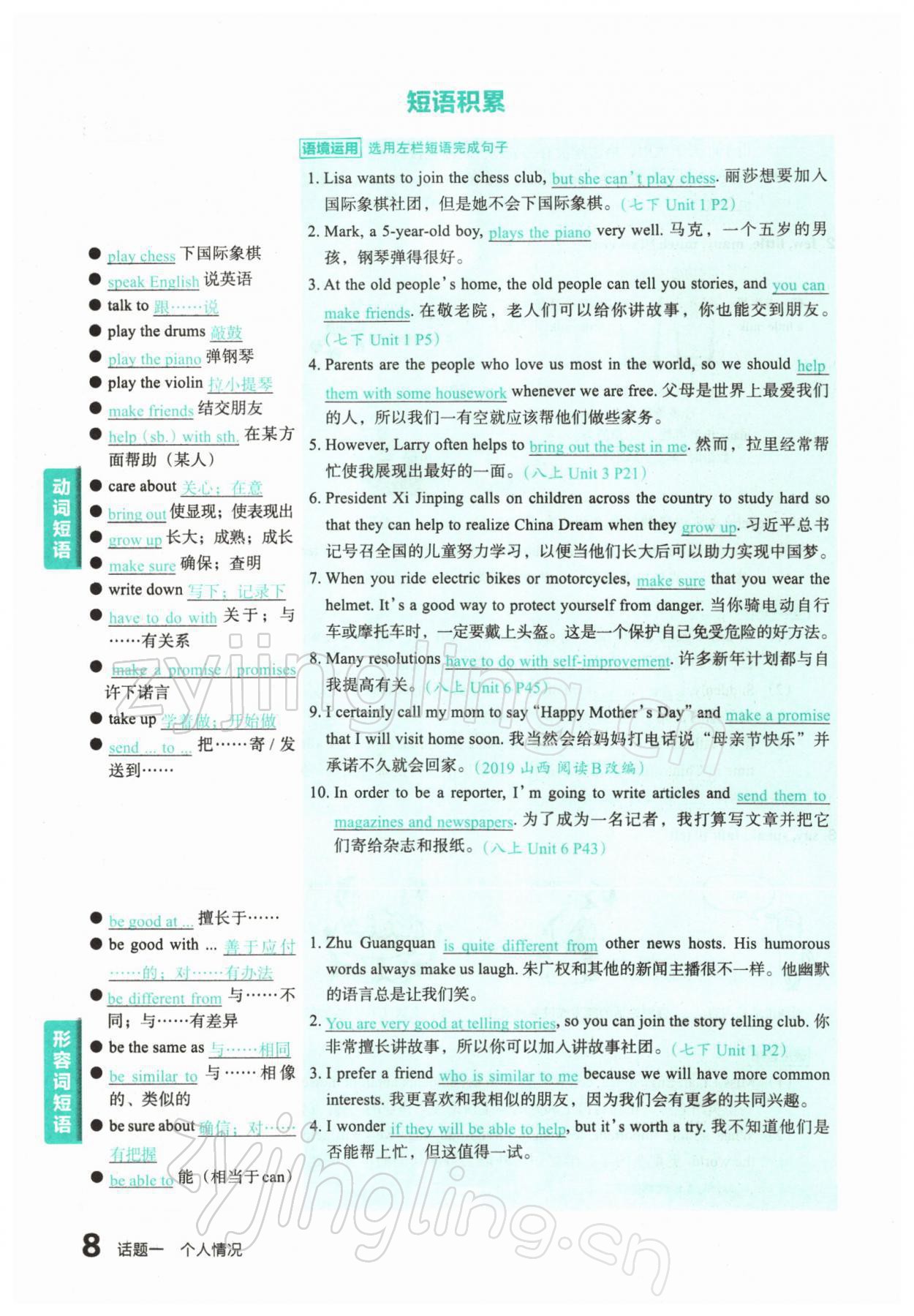 2022年滾動遷移中考總復習英語山西專版 參考答案第11頁