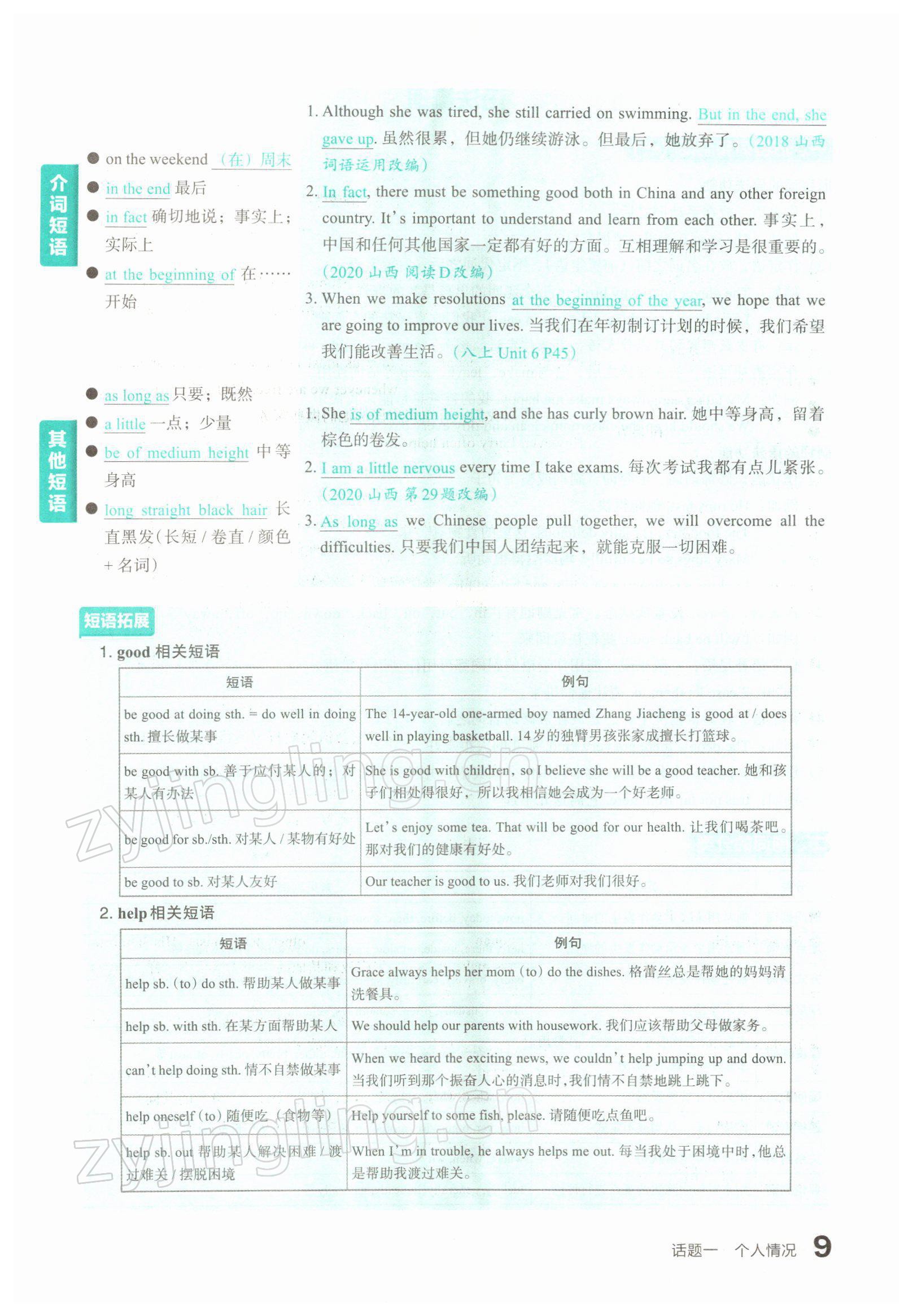 2022年滾動遷移中考總復(fù)習(xí)英語山西專版 參考答案第13頁