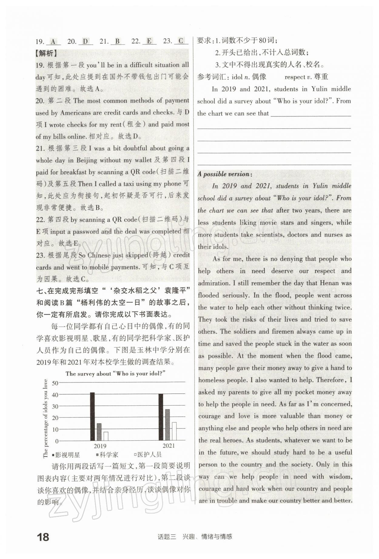 2022年滾動遷移中考總復(fù)習(xí)英語山西專版 參考答案第40頁