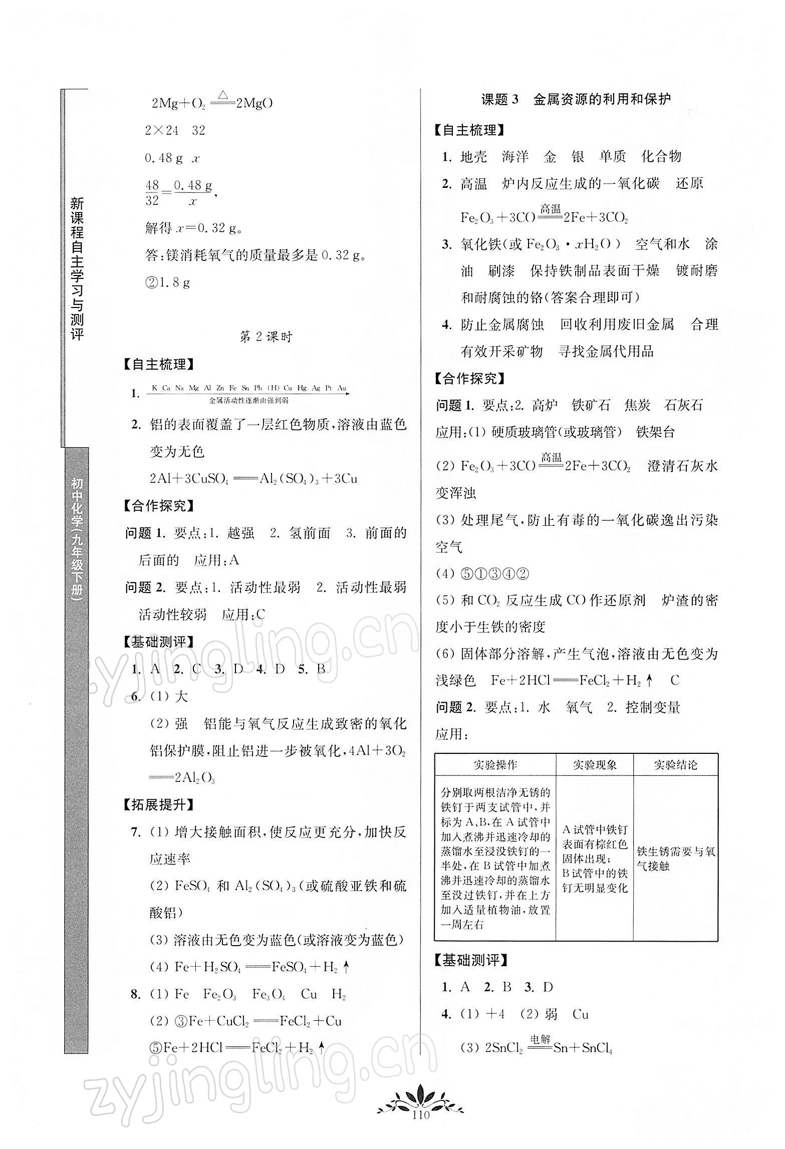 2022年新课程自主学习与测评九年级化学下册人教版 第2页