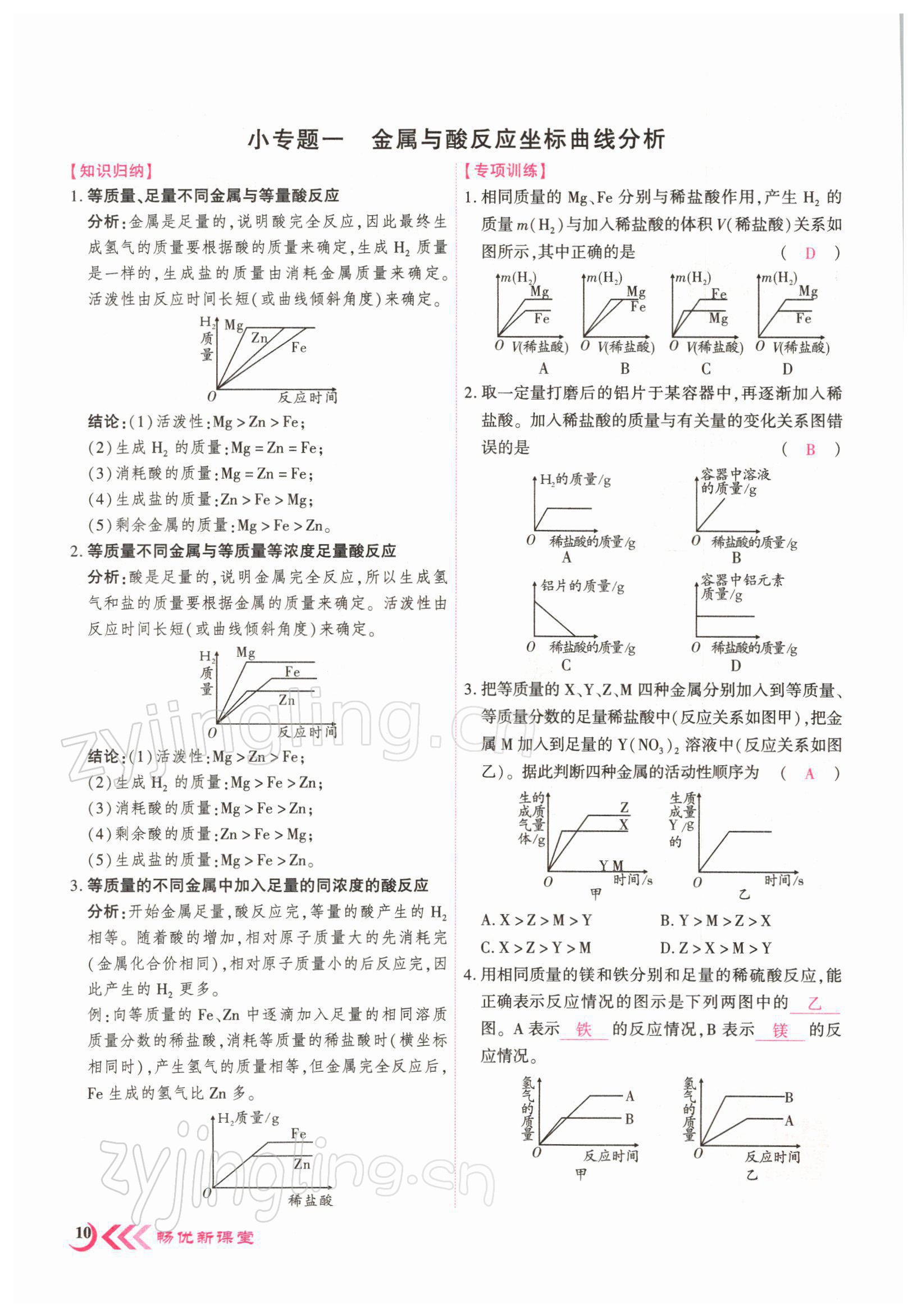 2022年暢優(yōu)新課堂九年級(jí)化學(xué)下冊(cè)人教版江西專版 參考答案第15頁(yè)