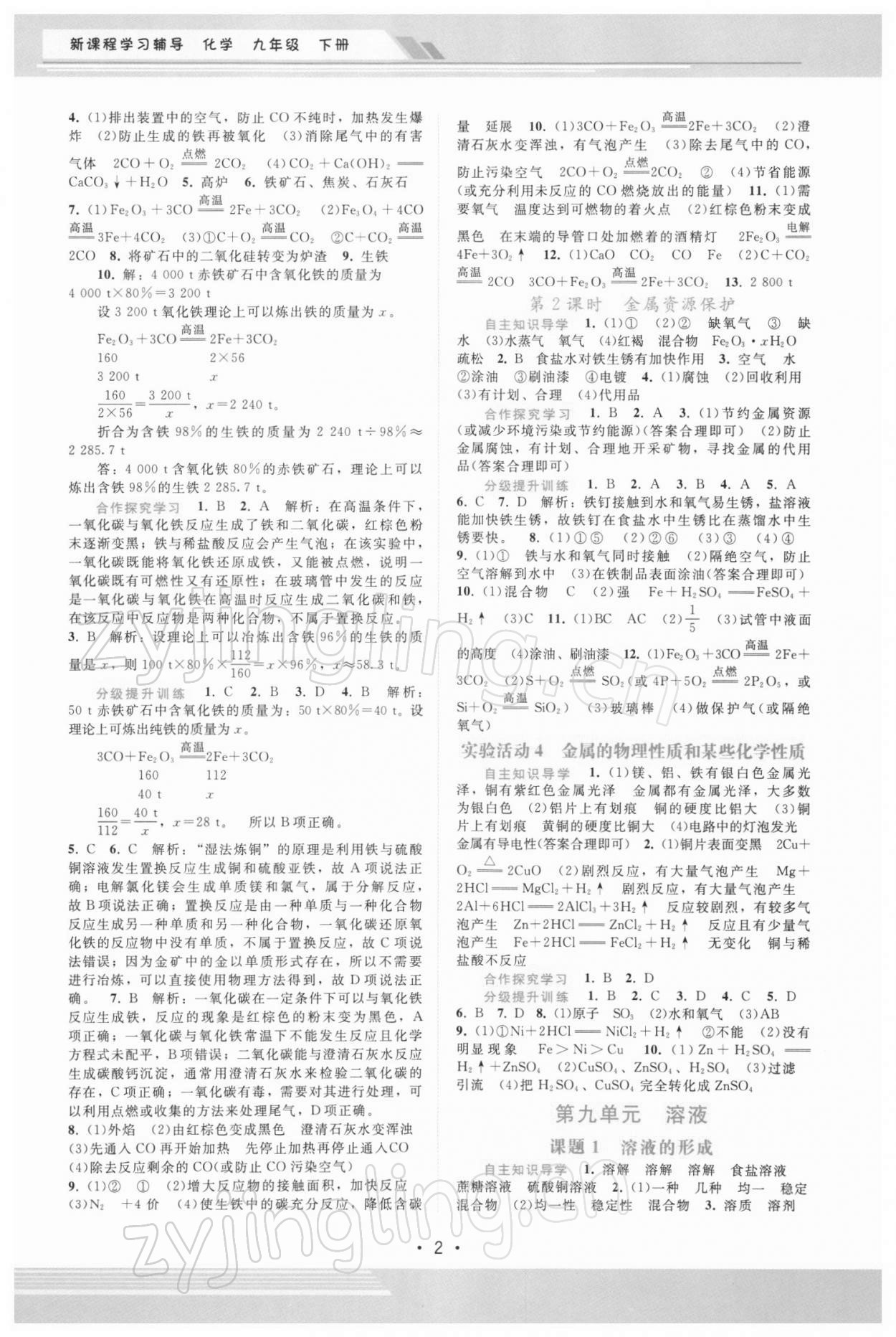 2022年新課程學(xué)習(xí)輔導(dǎo)九年級(jí)化學(xué)下冊人教版 第2頁