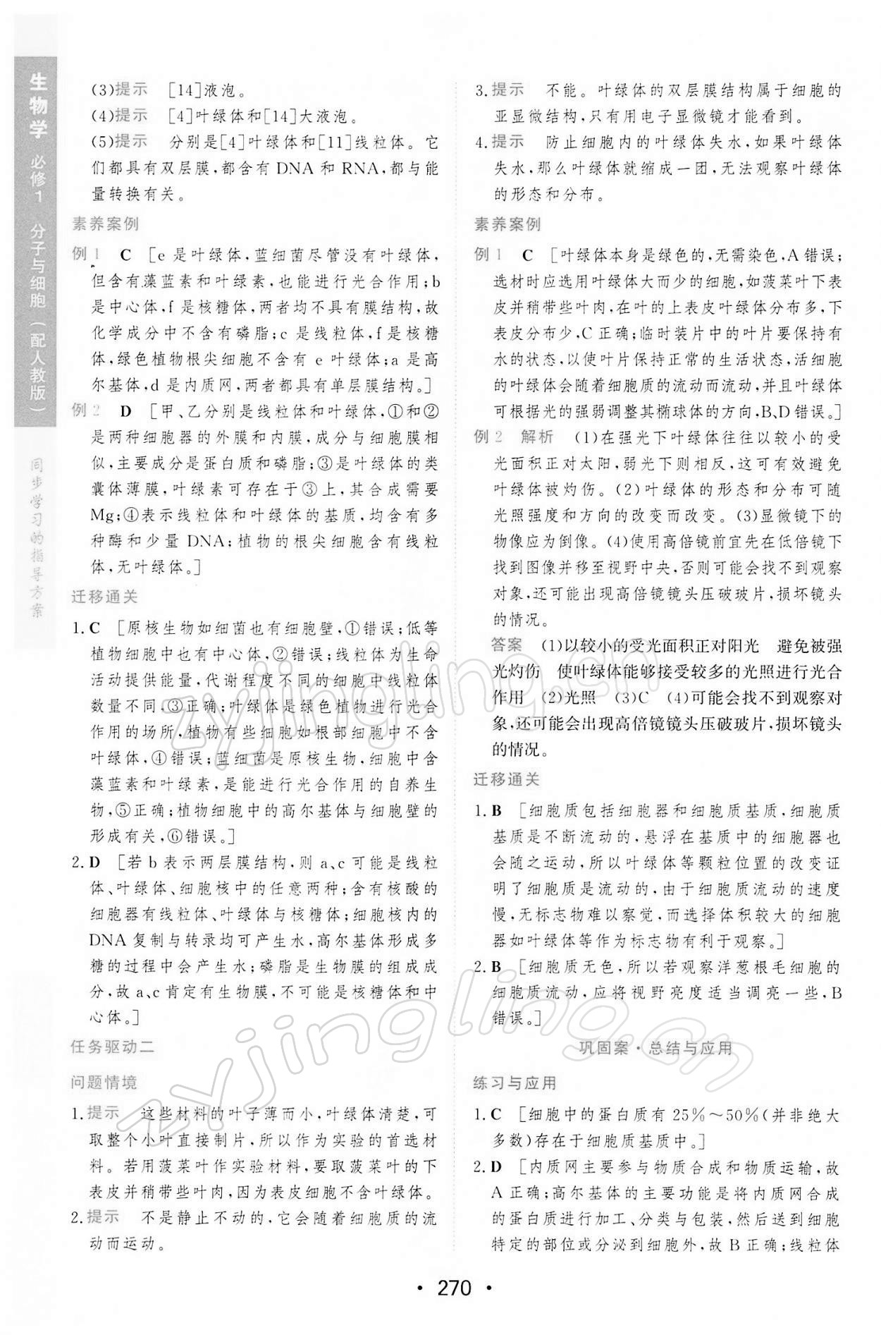 2021年新课程学习与测评生物必修1分子与细胞人教版 第16页