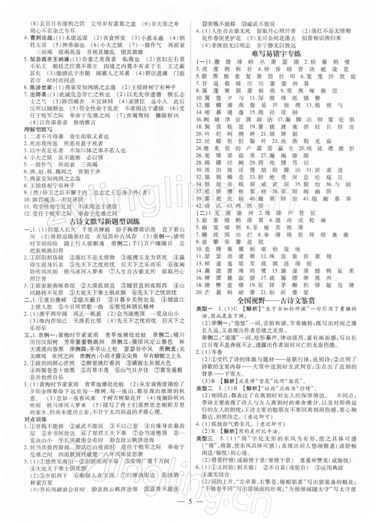 2022年領(lǐng)跑中考語文廣東專版 第5頁