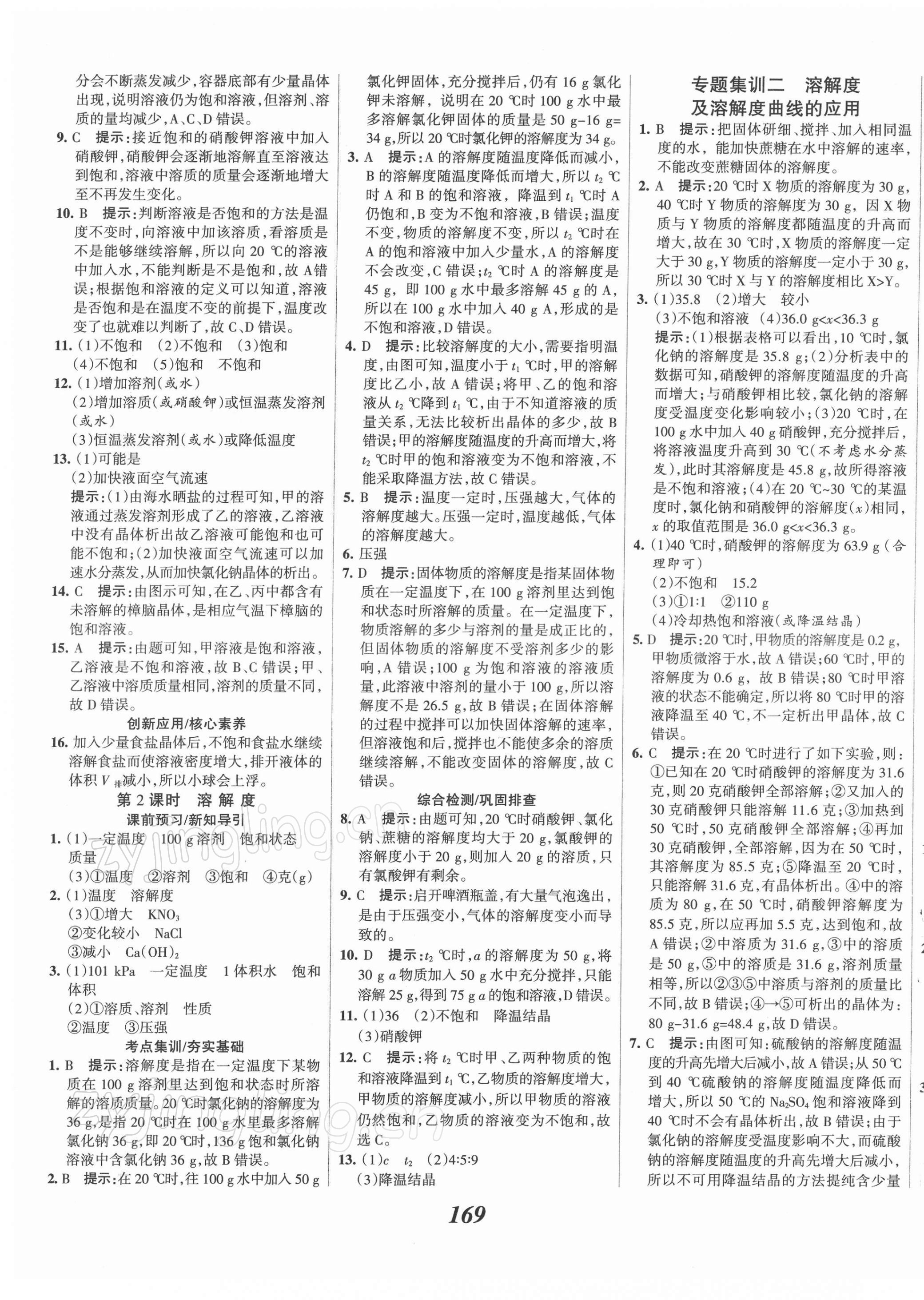 2022年全優(yōu)課堂考點(diǎn)集訓(xùn)與滿分備考九年級化學(xué)下冊 第9頁