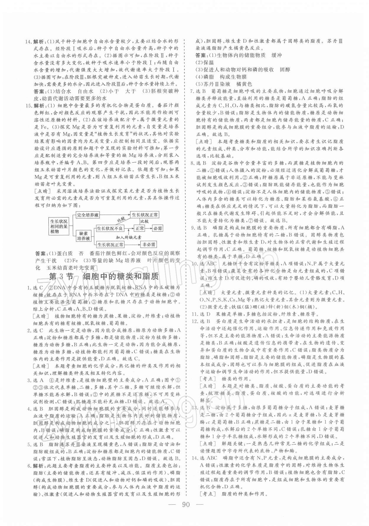 2021年三維設(shè)計學(xué)思用精練生物必修1 參考答案第5頁