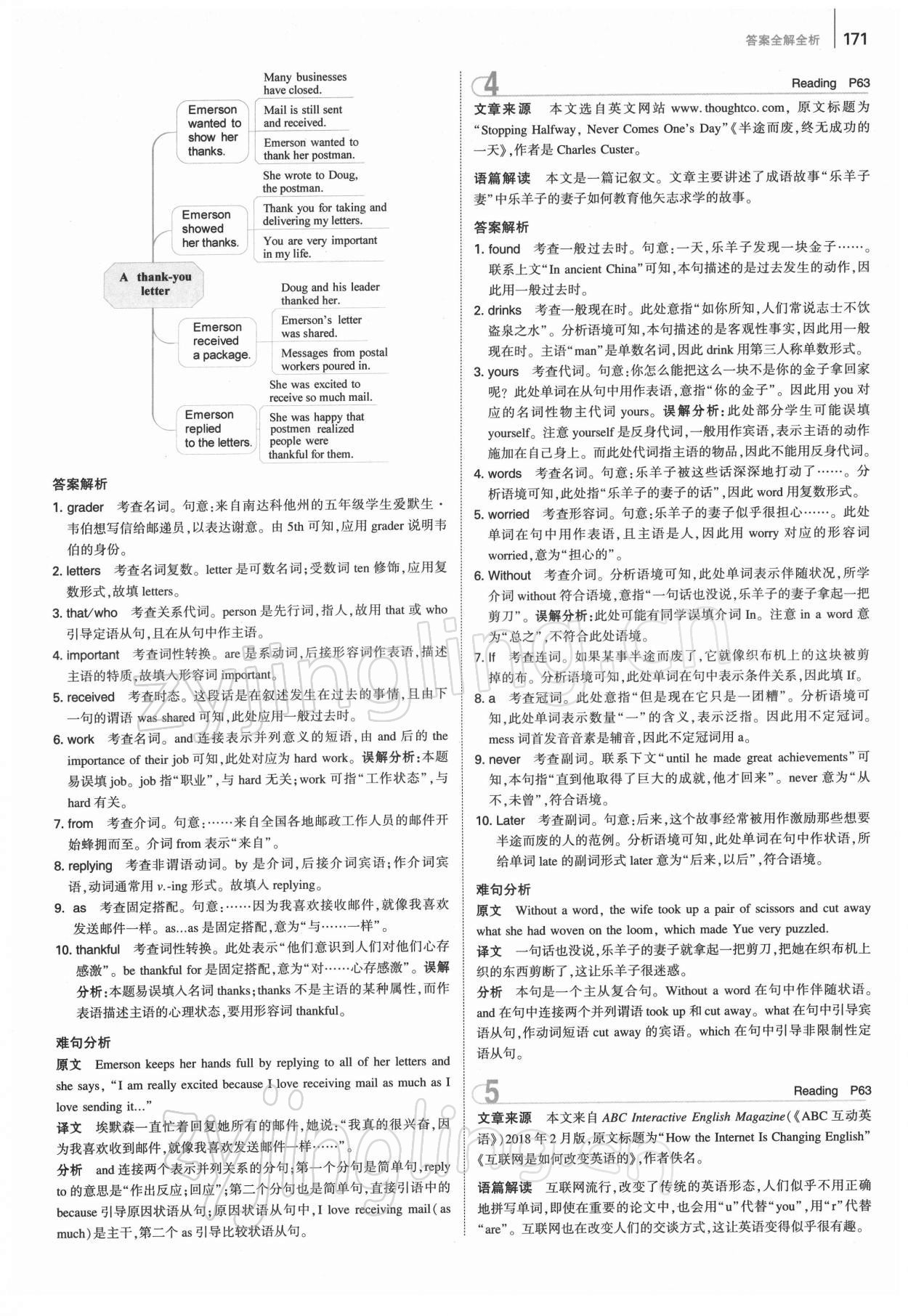 2022年53English完形填空閱讀理解與語法填空150+50篇九年級+中考 第19頁