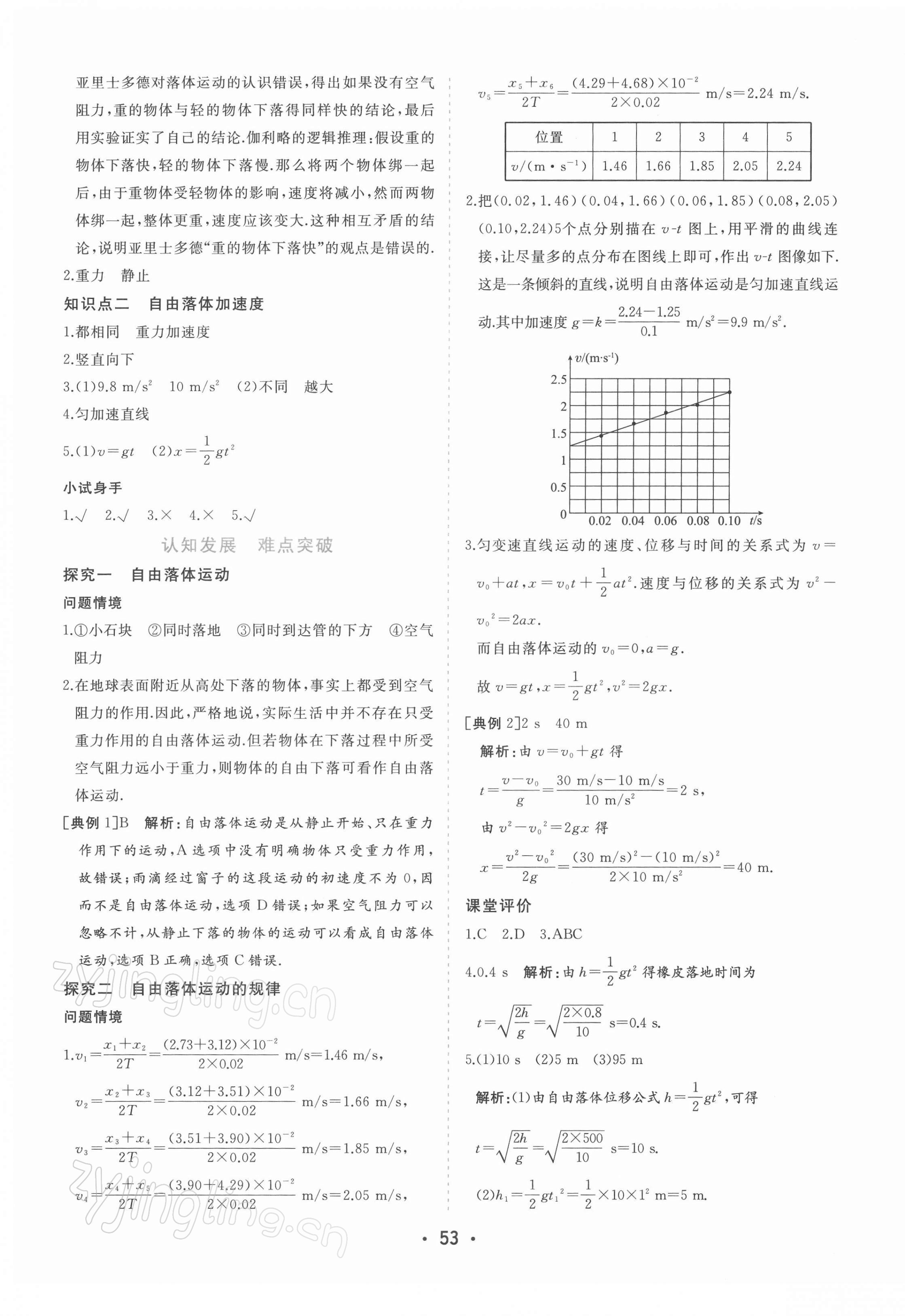 2021年金版学案高中同步辅导与检测高中物理必修第一册人教版 第13页