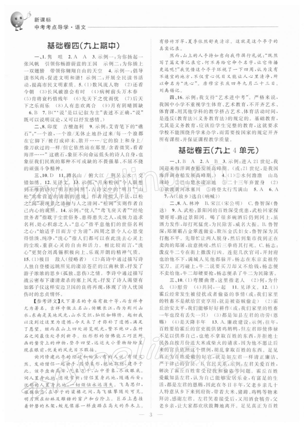 2021年初中語文基礎(chǔ)知識(shí)加古詩文中考精練 第3頁