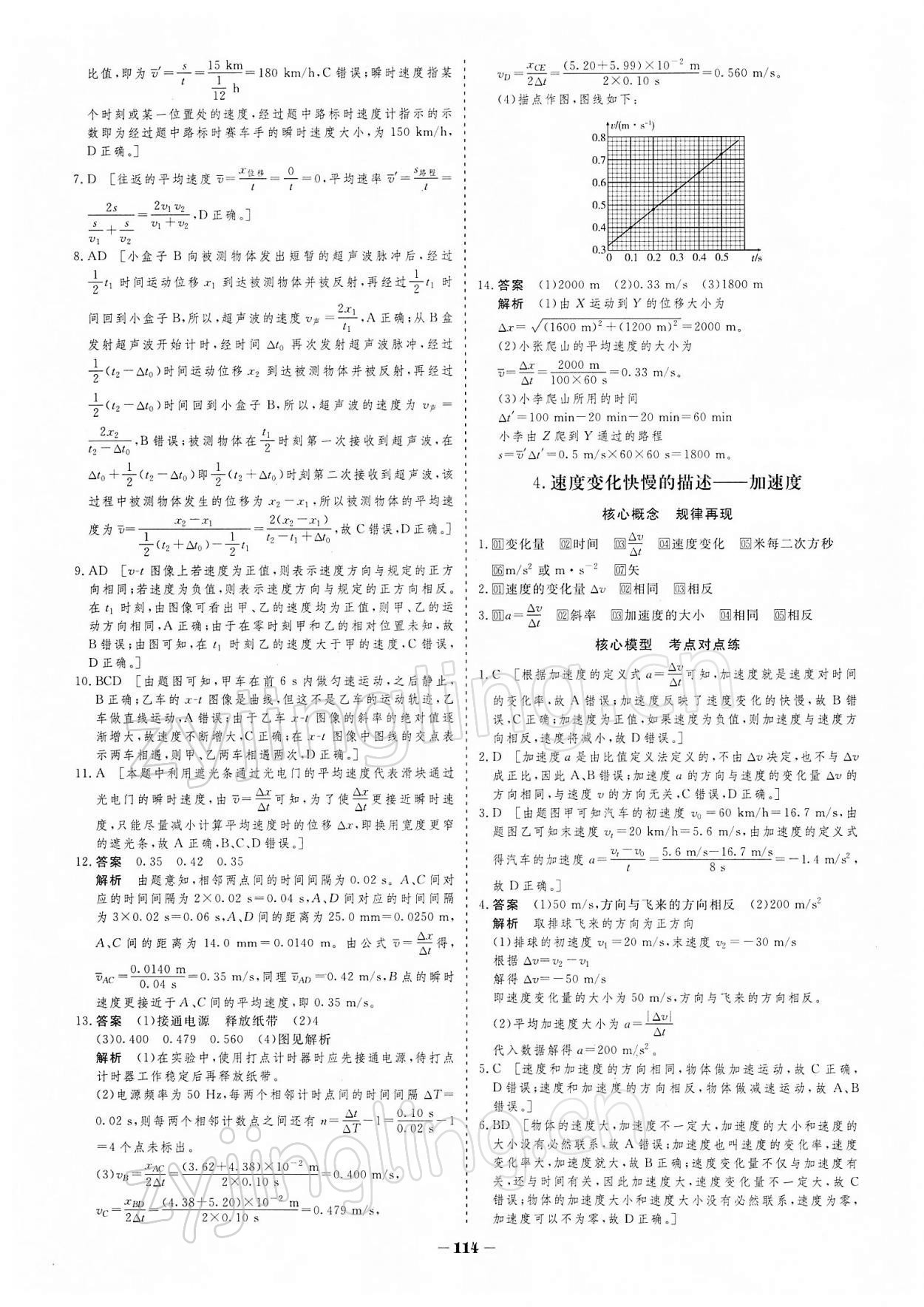 2021年金版教程作業(yè)與測評高中新課程學習高中物理必修第一冊人教版 參考答案第4頁