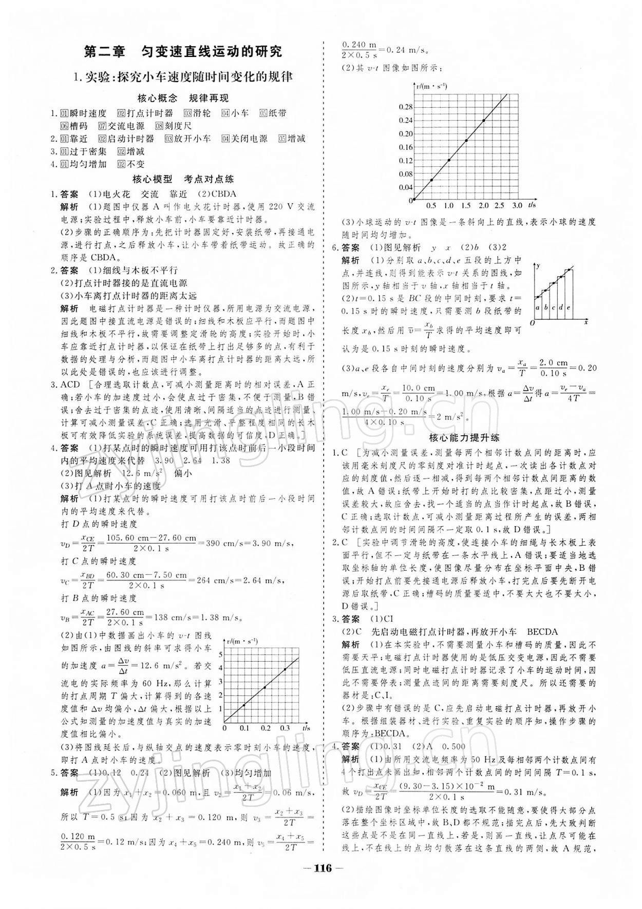 2021年金版教程作业与测评高中新课程学习高中物理必修第一册人教版 参考答案第6页