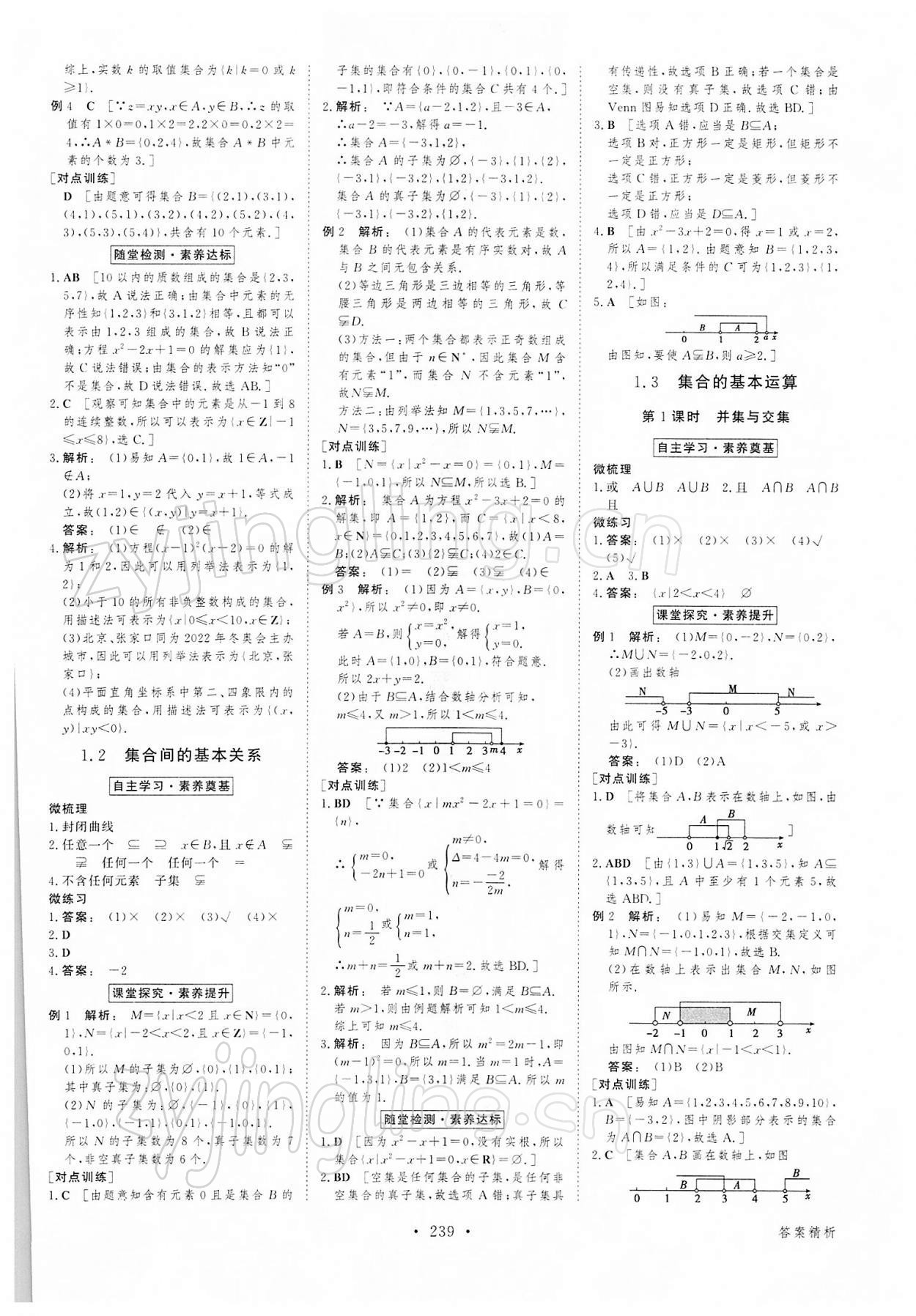 2021年金版新學(xué)案高中數(shù)學(xué)必修1人教版 參考答案第2頁(yè)