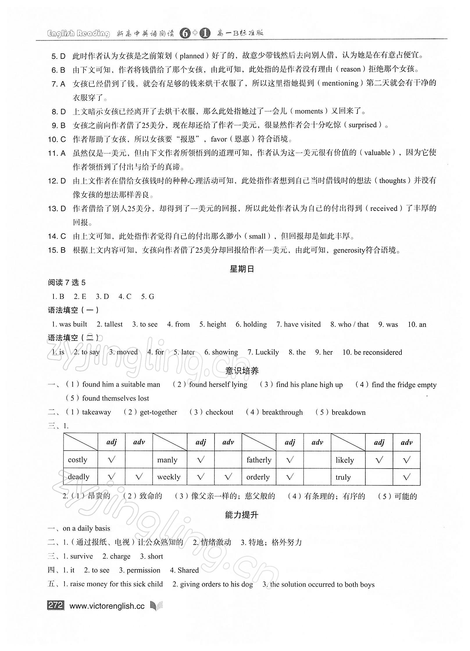 2021年新高中英語(yǔ)閱讀6加1高一全一冊(cè)人教版 第16頁(yè)