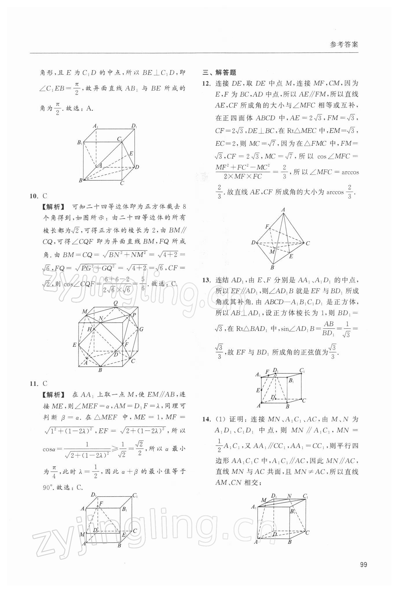 2021年上海双新寒假作业高二数学沪教版 第11页