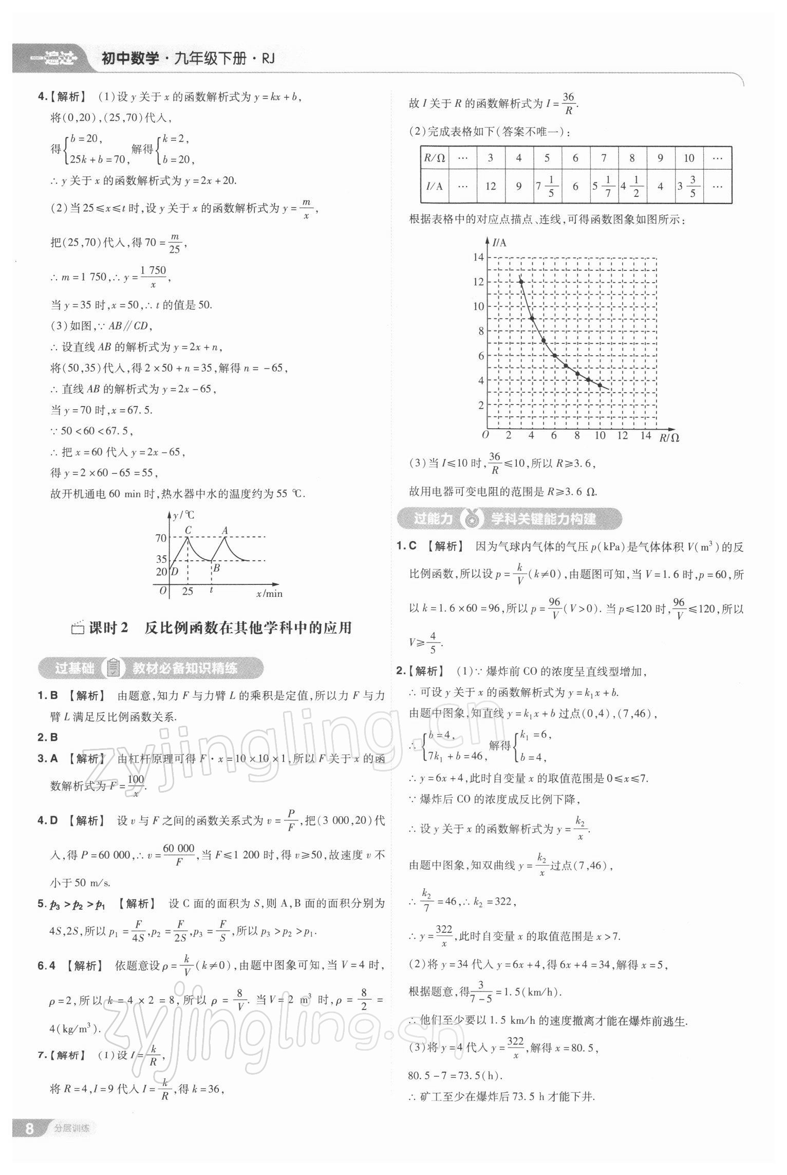 2022年一遍過(guò)九年級(jí)初中數(shù)學(xué)下冊(cè)人教版 參考答案第8頁(yè)