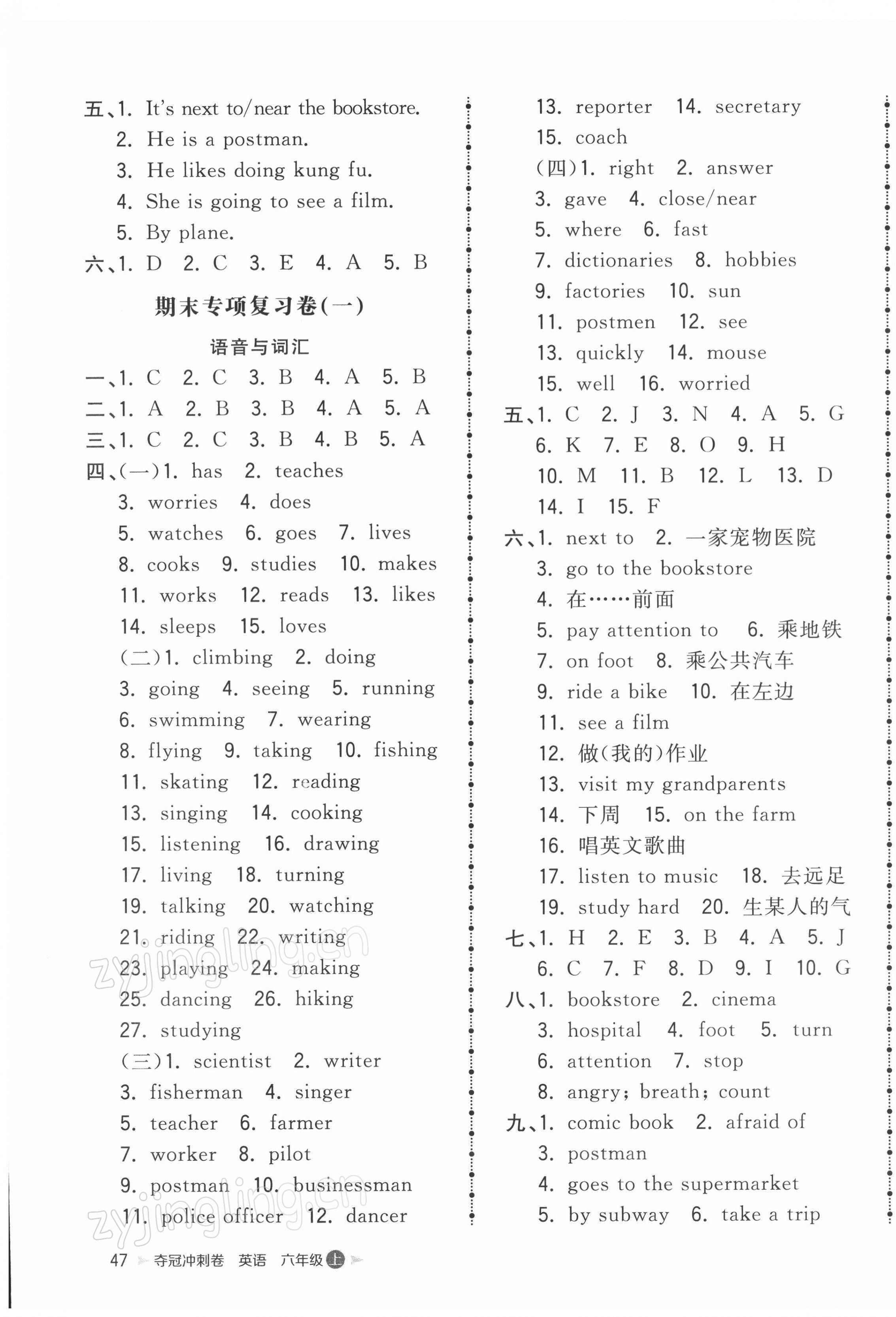 2021年奪冠沖刺卷六年級(jí)英語(yǔ)上冊(cè)人教版 第3頁(yè)