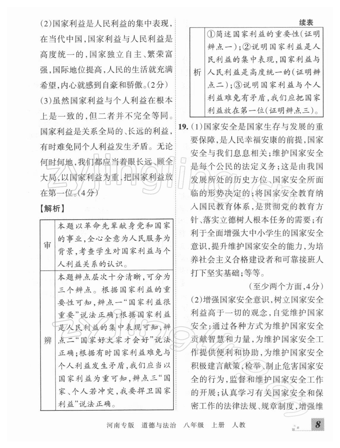 2021年王朝霞各地期末試卷精選八年級(jí)道德與法治上冊(cè)人教版河南專版 參考答案第8頁(yè)