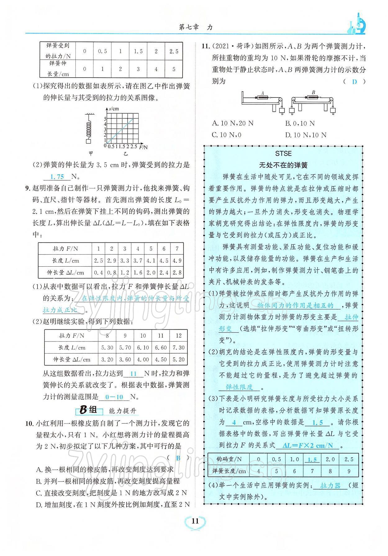 2022年驕子1號八年級物理下冊教科版 參考答案第11頁