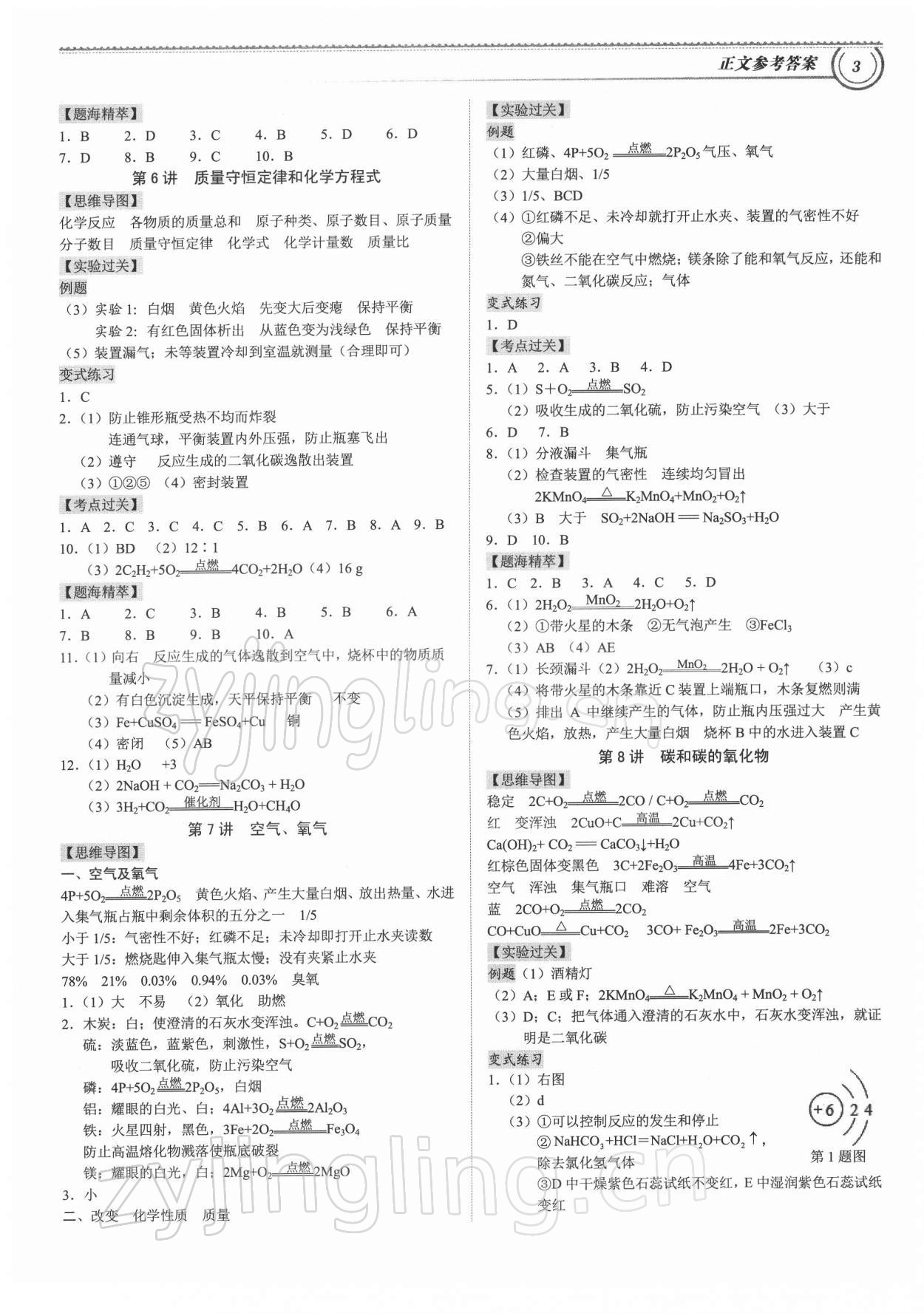 2022年导思学案化学深圳专版 参考答案第2页