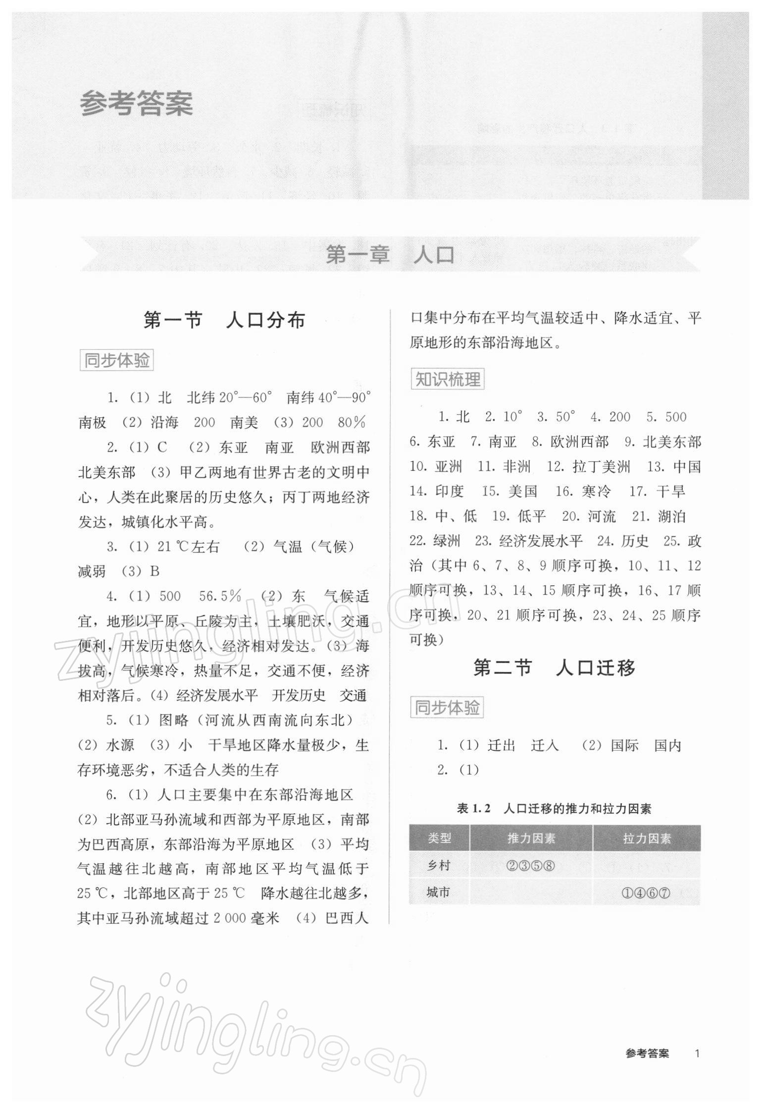 2021年人教金學(xué)典同步解析與測評高中地理必修第二冊人教版 第1頁