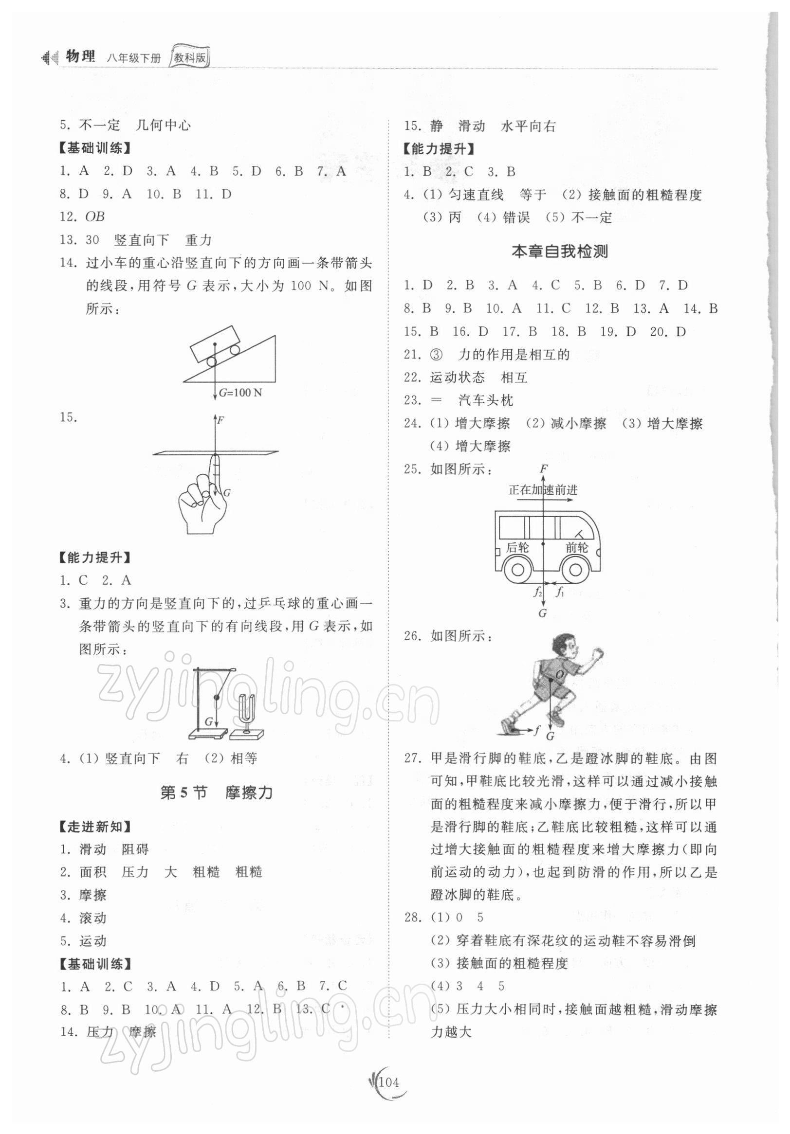 2022年同步練習冊山東科學技術出版社八年級物理下冊教科版 第2頁