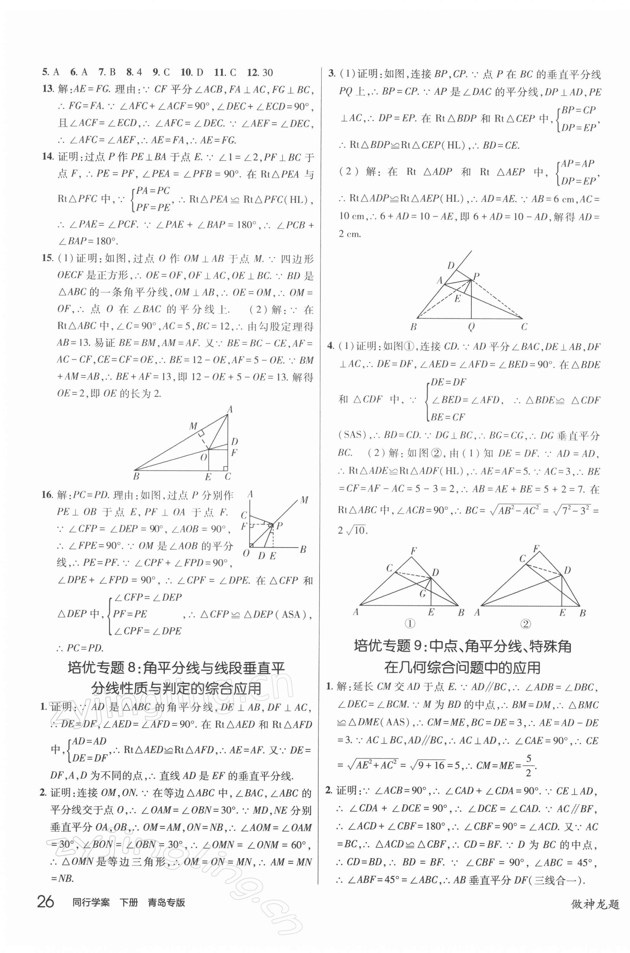 2022年同行學(xué)案學(xué)練測(cè)八年級(jí)數(shù)學(xué)下冊(cè)北師大版青島專版 參考答案第7頁(yè)