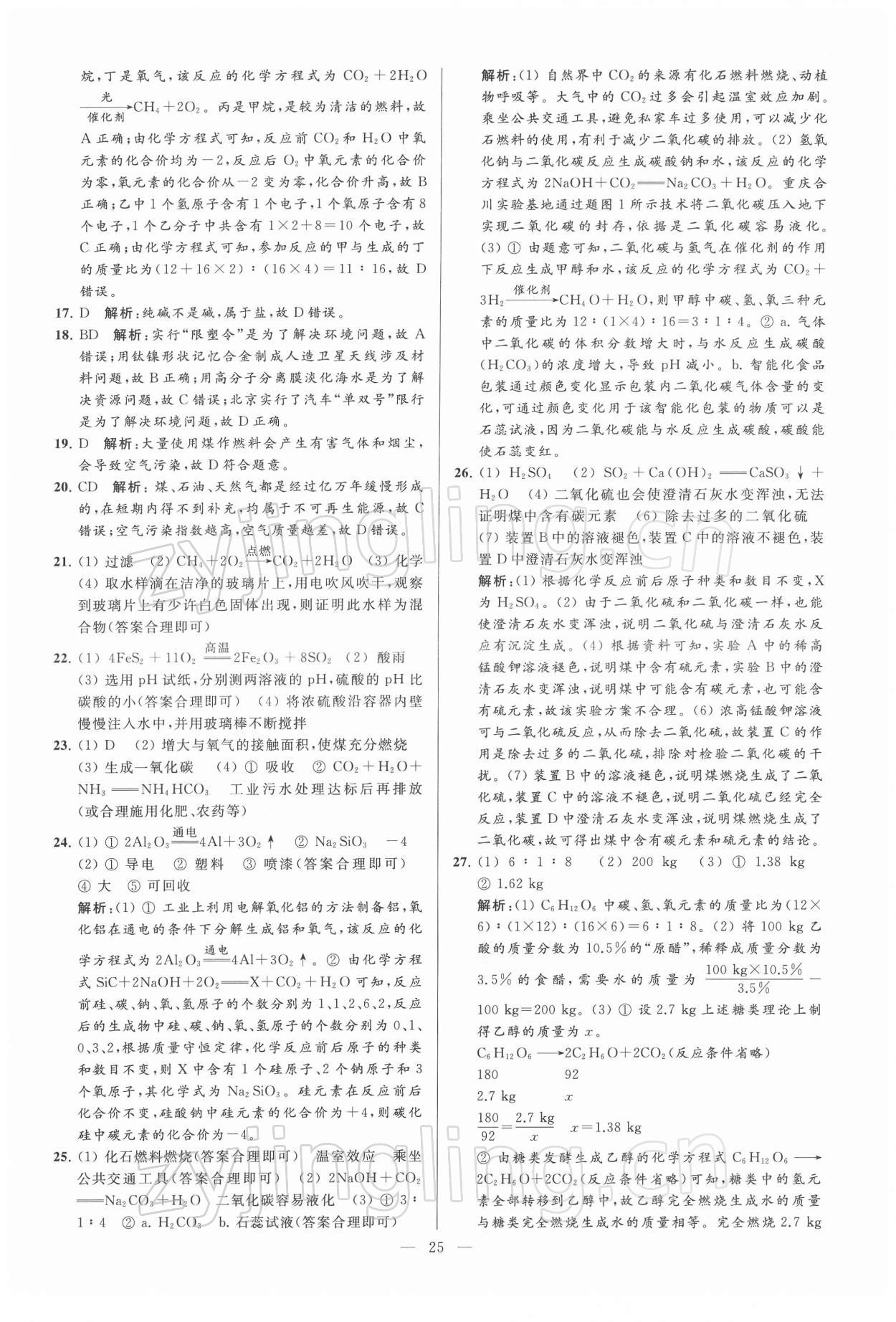 2022年亮點給力大試卷九年級化學下冊滬教版 第25頁