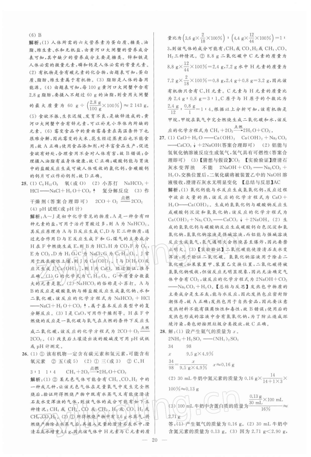 2022年亮點(diǎn)給力大試卷九年級(jí)化學(xué)下冊(cè)滬教版 第20頁