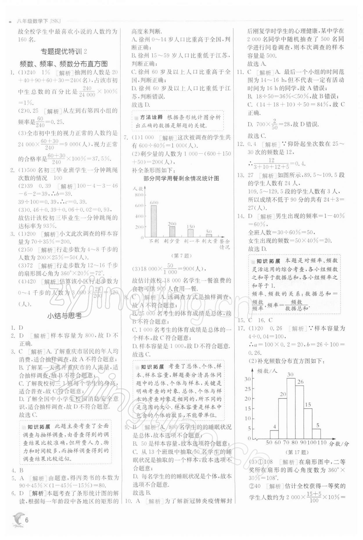 2022年实验班提优训练八年级数学下册苏科版江苏专版 参考答案第6页