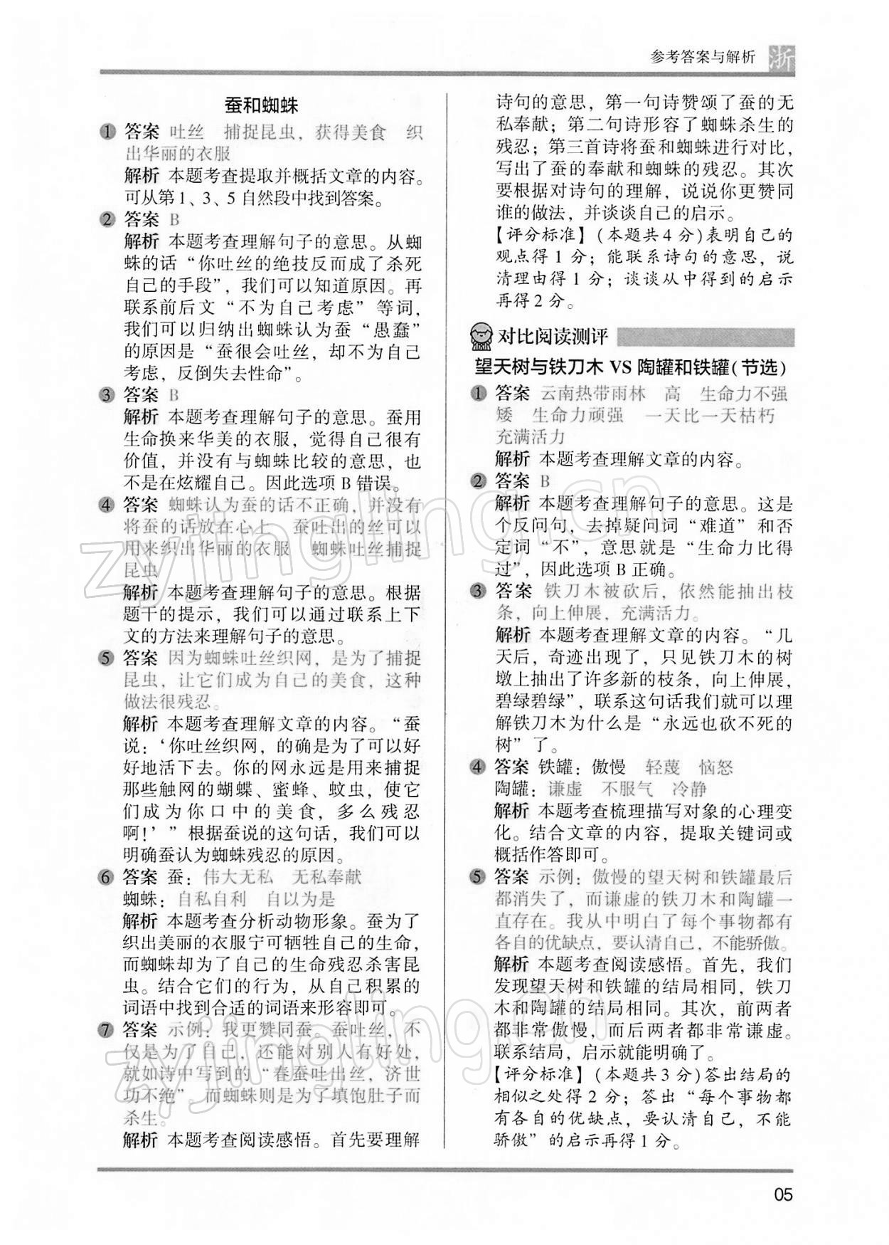 2022年木頭馬閱讀力測評(píng)三年級(jí)語文浙江專版B版 第5頁