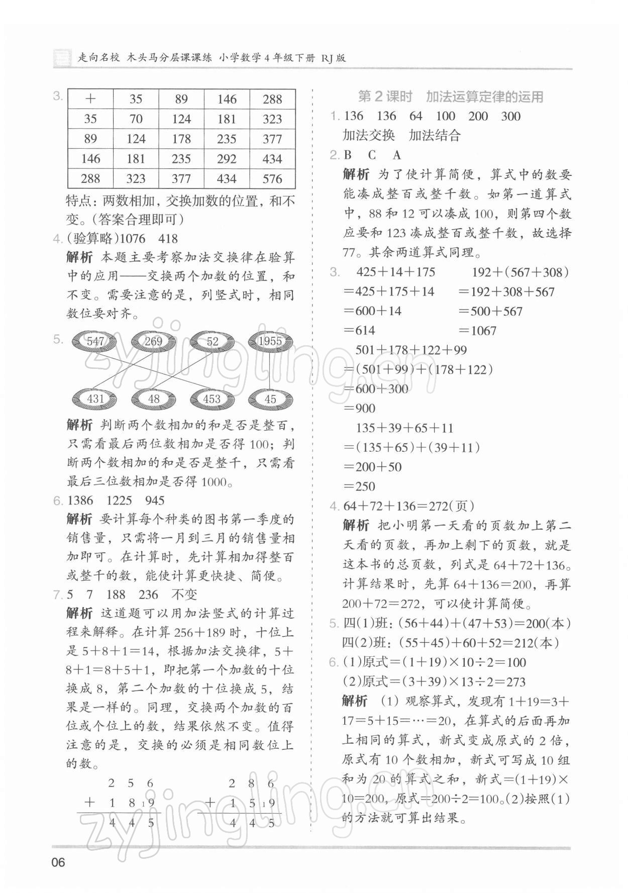 2022年木頭馬分層課課練小學(xué)數(shù)學(xué)四年級下冊人教版浙江專版 第6頁