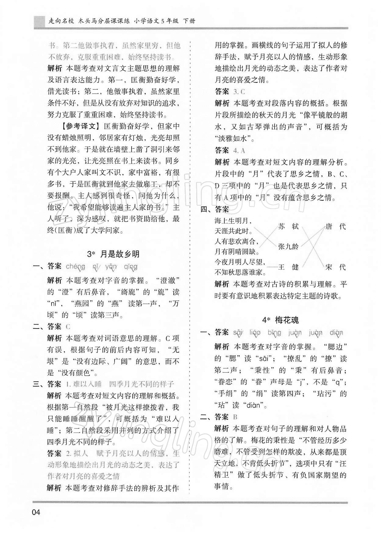 2022年木頭馬分層課課練五年級(jí)語(yǔ)文下冊(cè)人教版浙江專(zhuān)版 第4頁(yè)