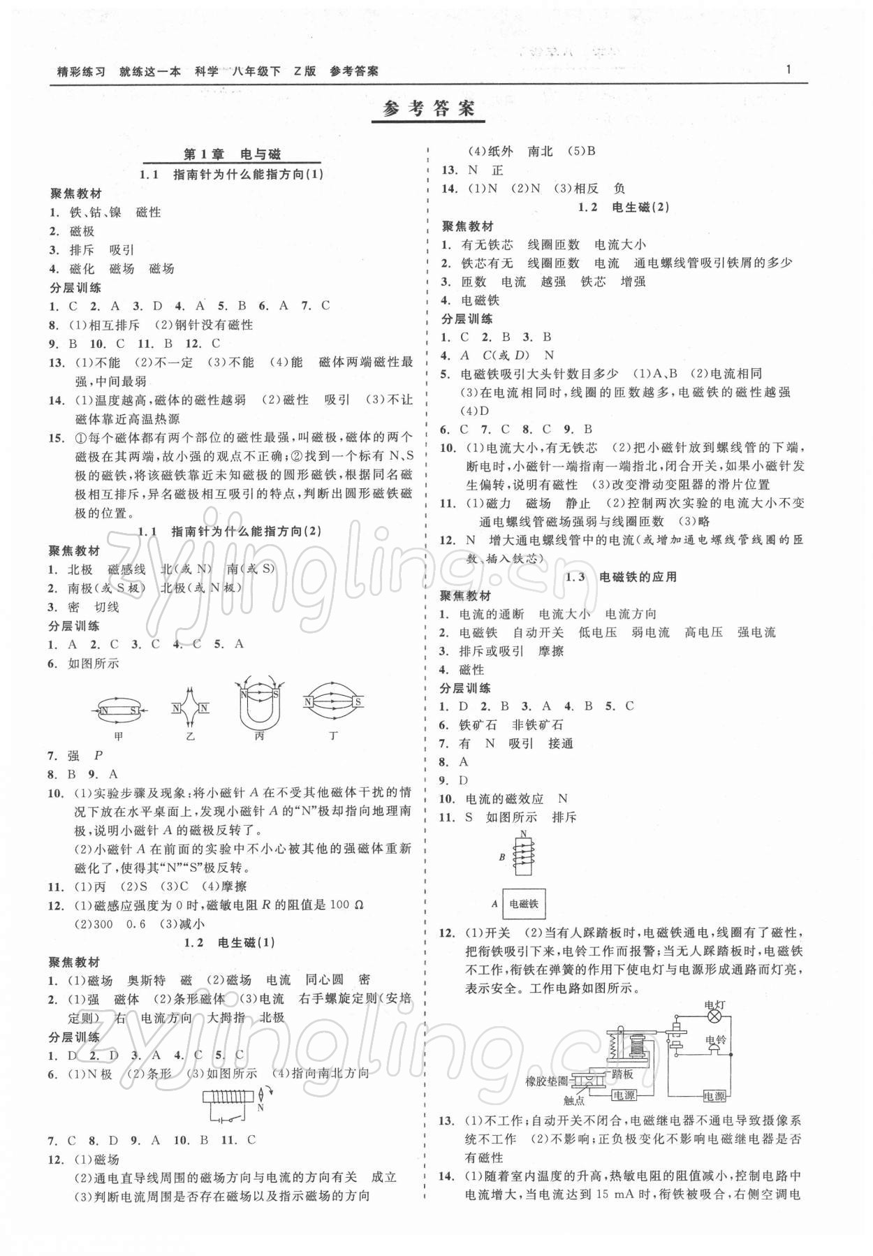 2022年精彩练习就练这一本八年级科学下册浙教版 第1页