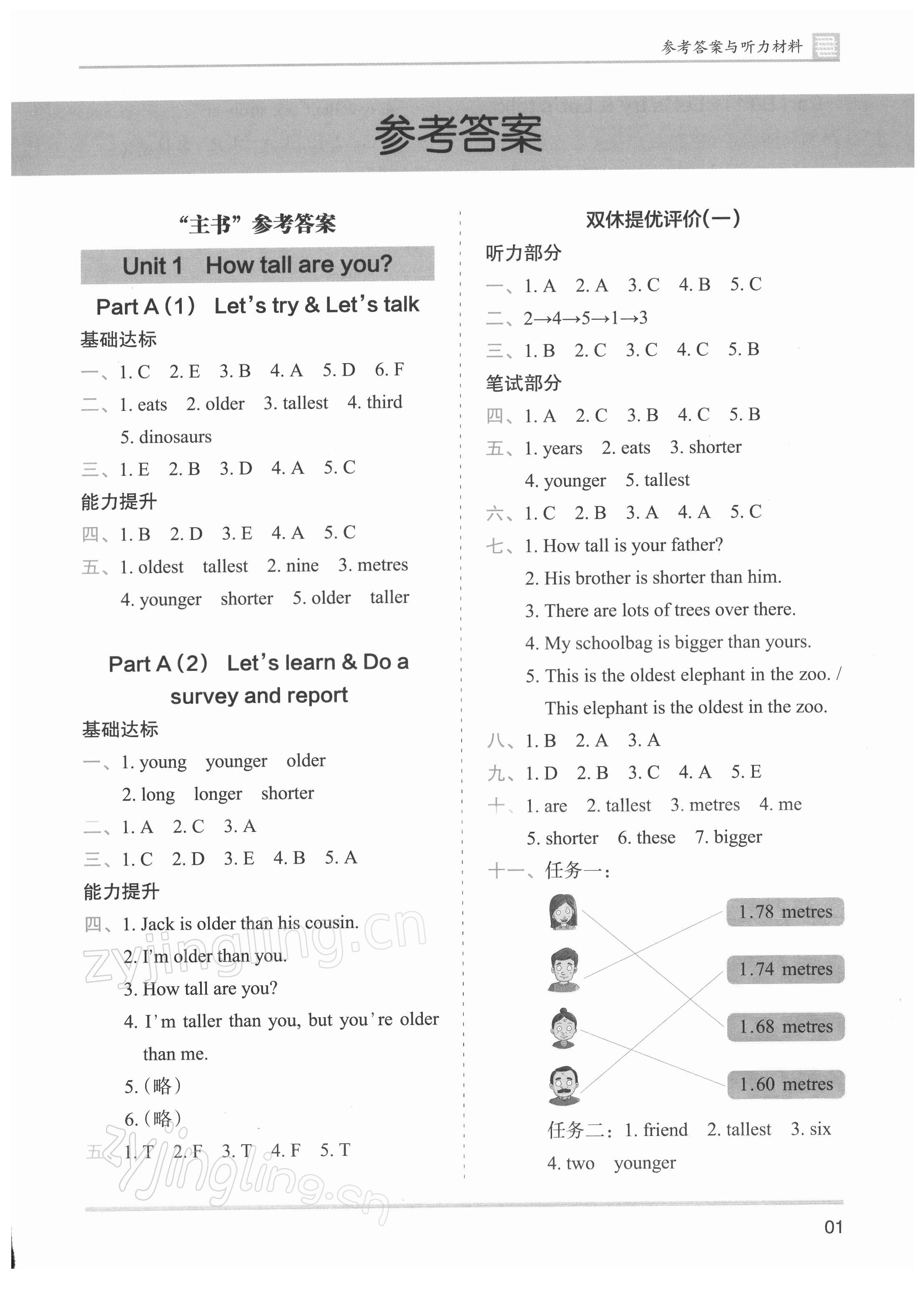 2022年木头马分层课课练六年级英语下册人教版 第1页