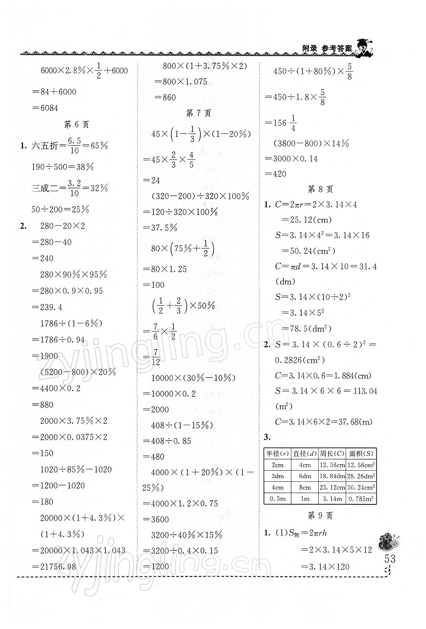 2022年黃岡小狀元同步計算天天練六年級數(shù)學(xué)下冊人教版 第3頁