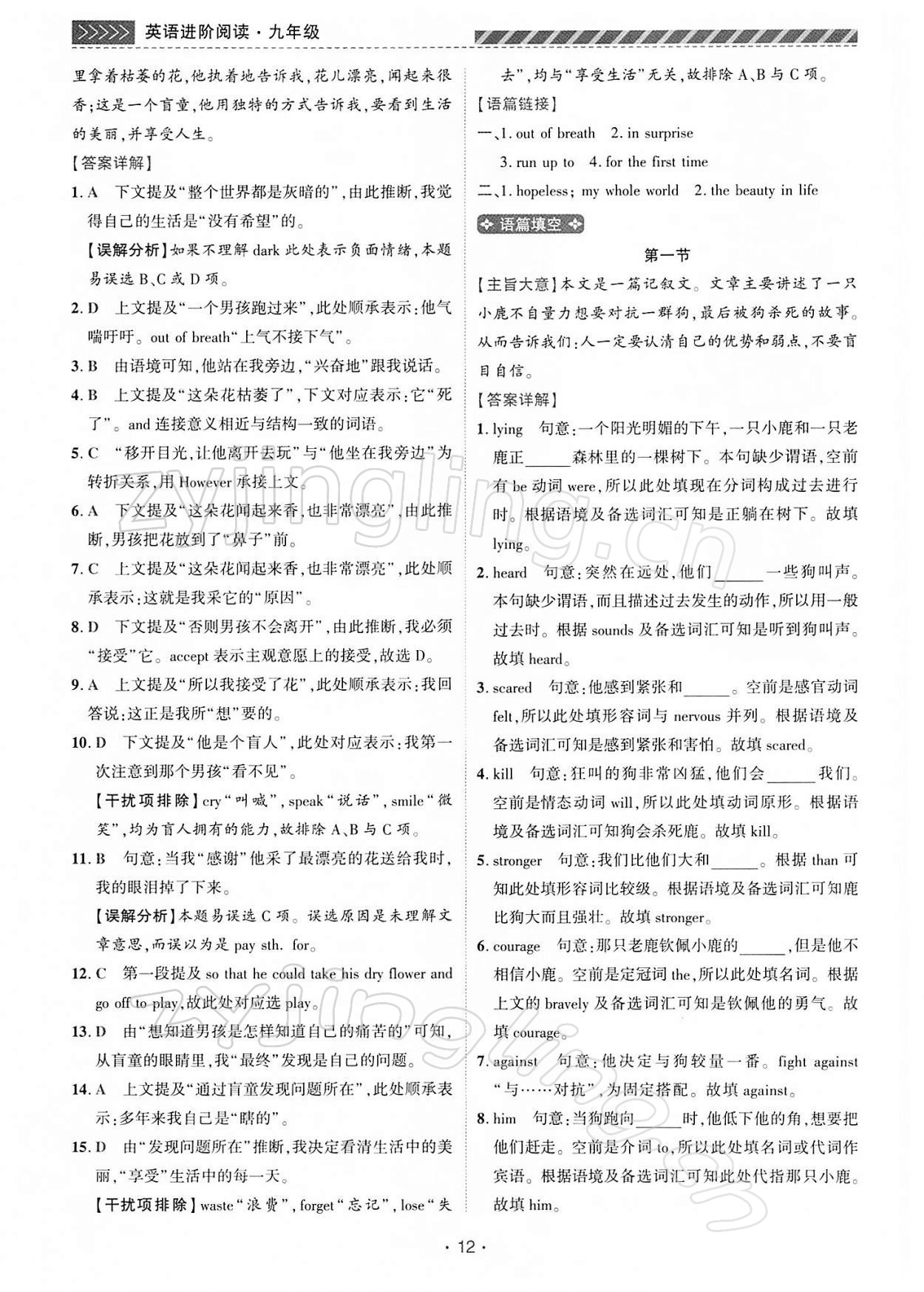 2022年英语进阶阅读九年级河南专版&nbsp;第12页