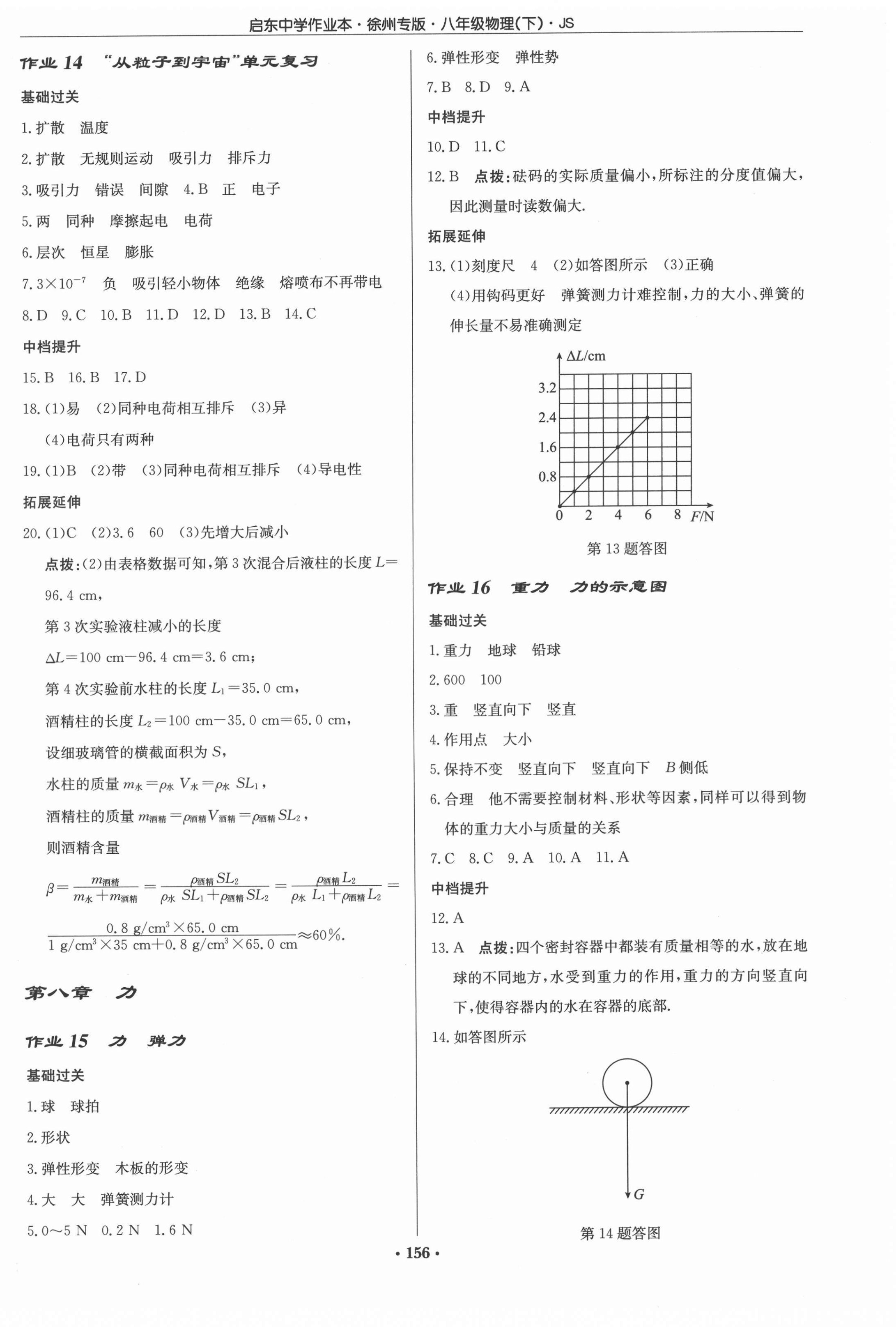 2022年啟東中學(xué)作業(yè)本八年級(jí)物理下冊蘇科版徐州專版 參考答案第6頁