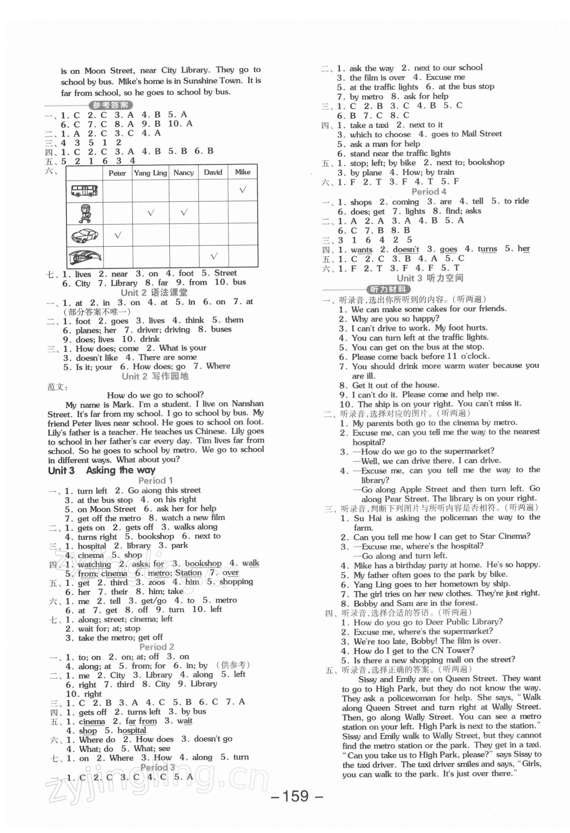 2022年全品學(xué)練考五年級(jí)英語(yǔ)下冊(cè)譯林版 參考答案第3頁(yè)