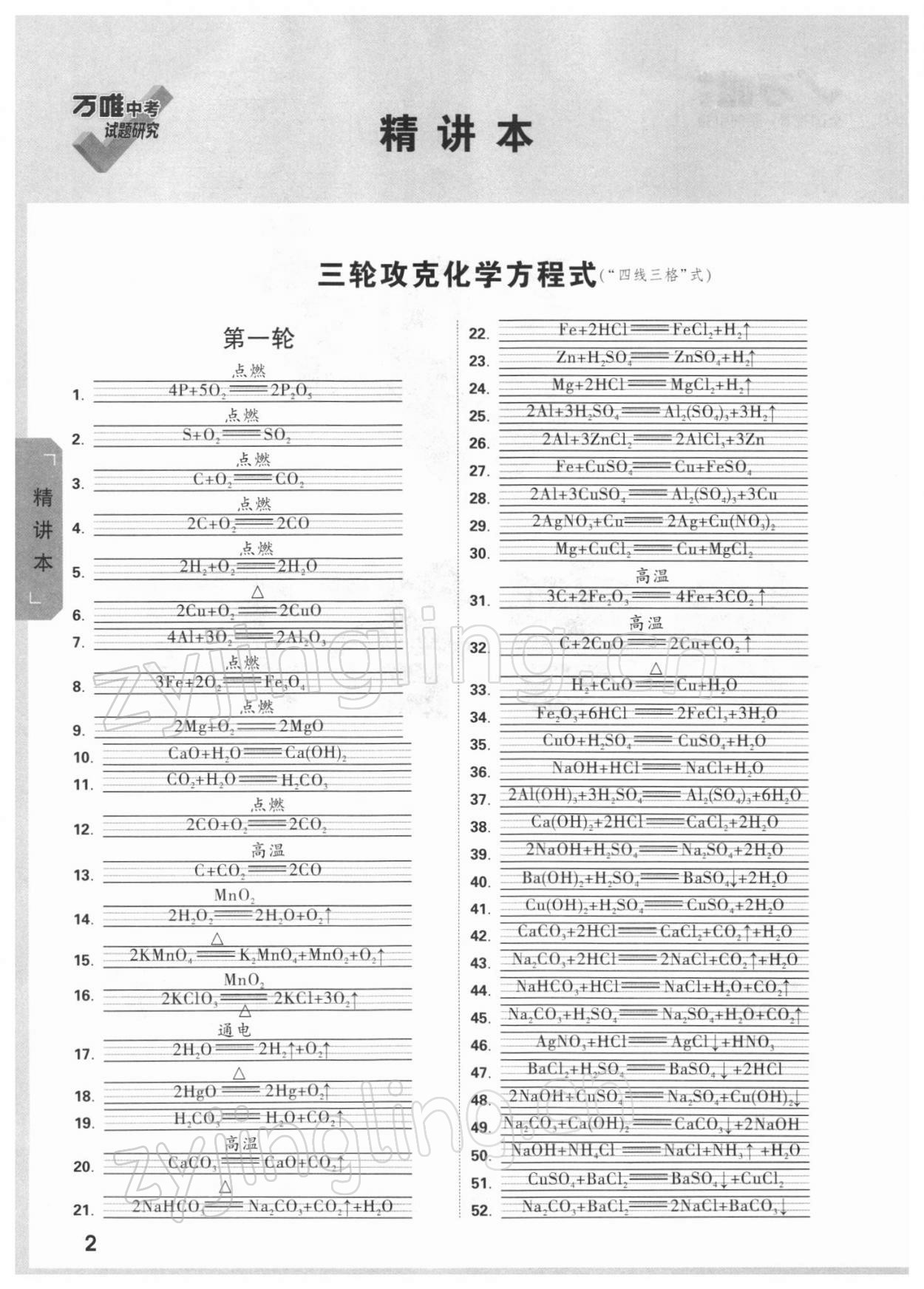 2022年萬唯中考試題研究化學(xué)江西專版 參考答案第1頁(yè)