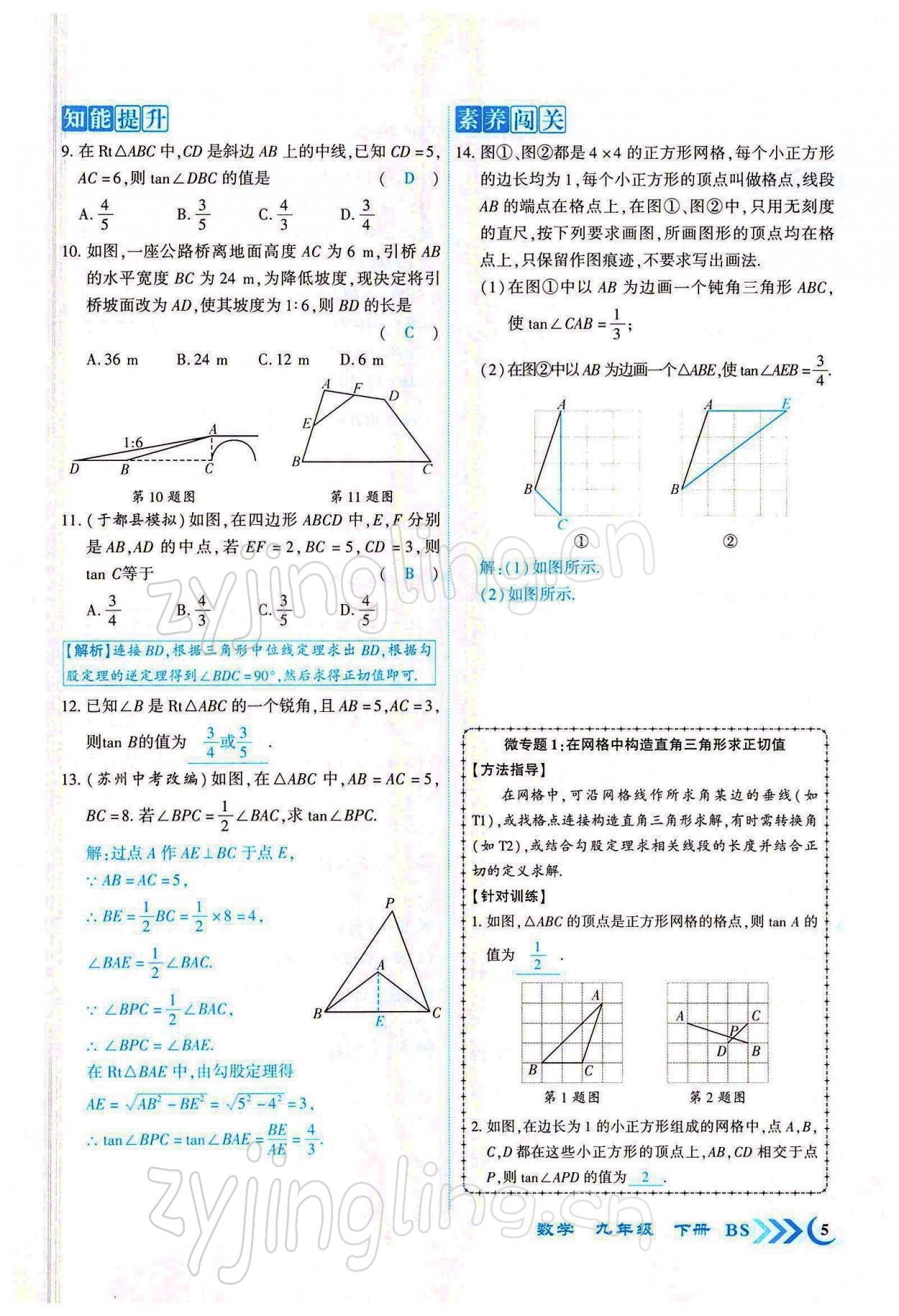 2022年暢優(yōu)新課堂九年級(jí)數(shù)學(xué)下冊(cè)北師大版江西專版 參考答案第5頁(yè)