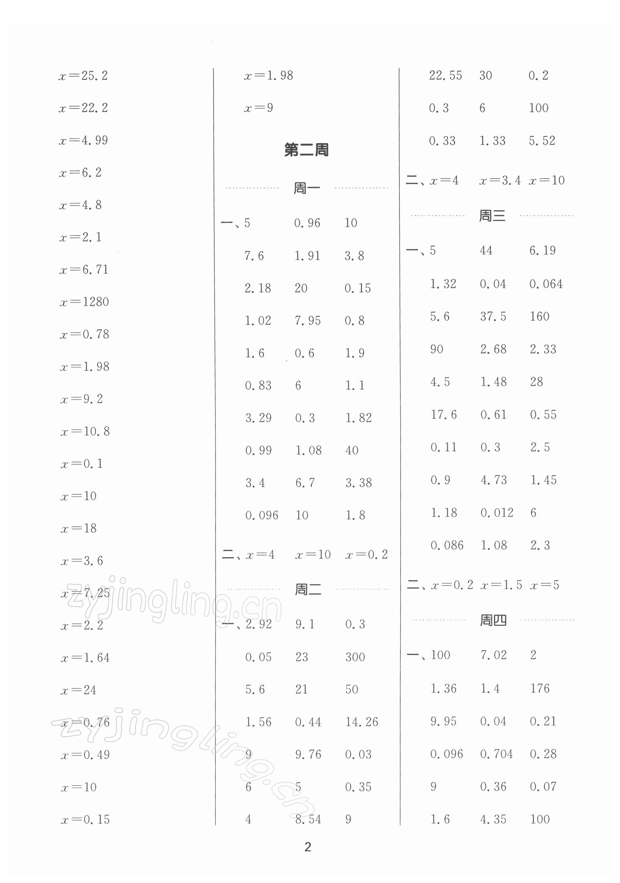 2022年通城學(xué)典計(jì)算能手五年級(jí)數(shù)學(xué)下冊(cè)蘇教版江蘇專版 第2頁