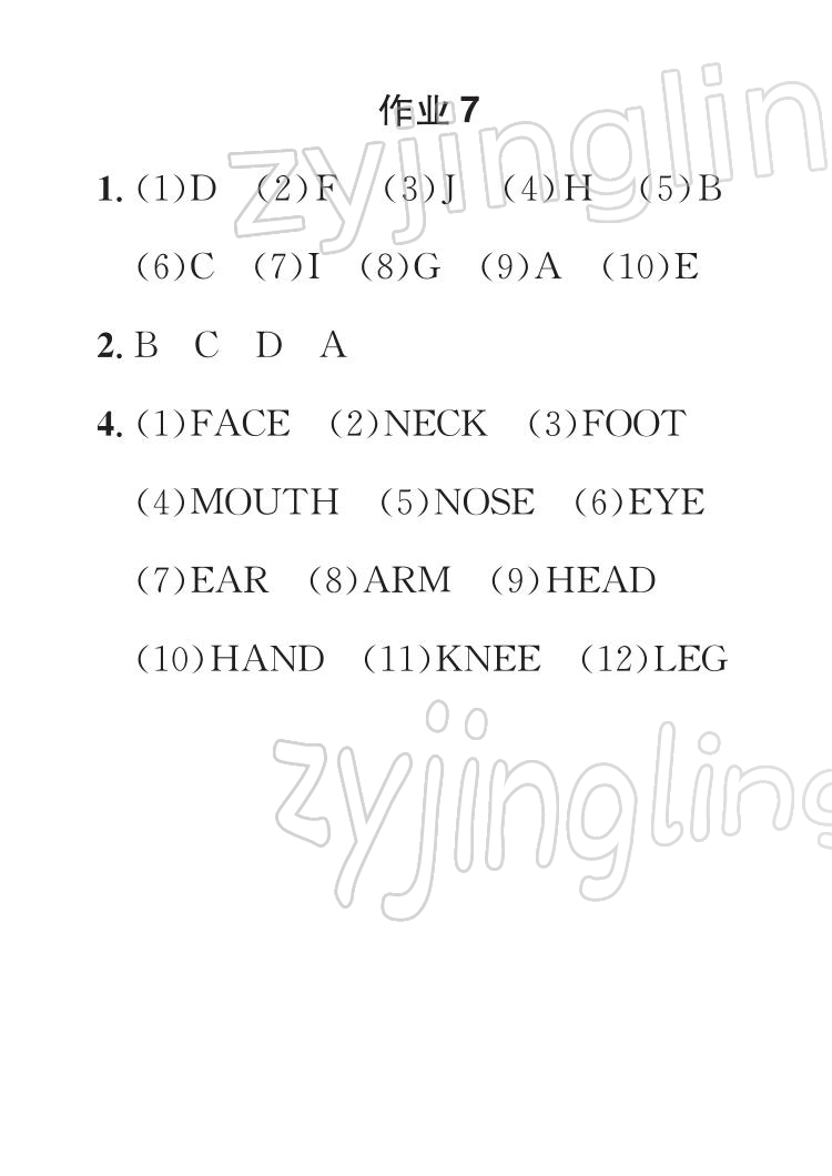 2022年七彩假日快樂(lè)假期寒假作業(yè)三年級(jí)英語(yǔ) 參考答案第7頁(yè)