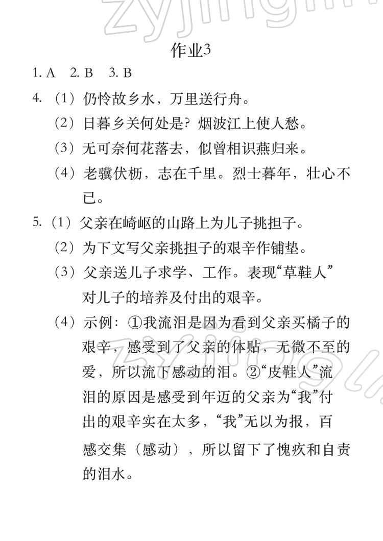 2022年七彩假日快乐假期寒假作业八年级合订本 参考答案第4页