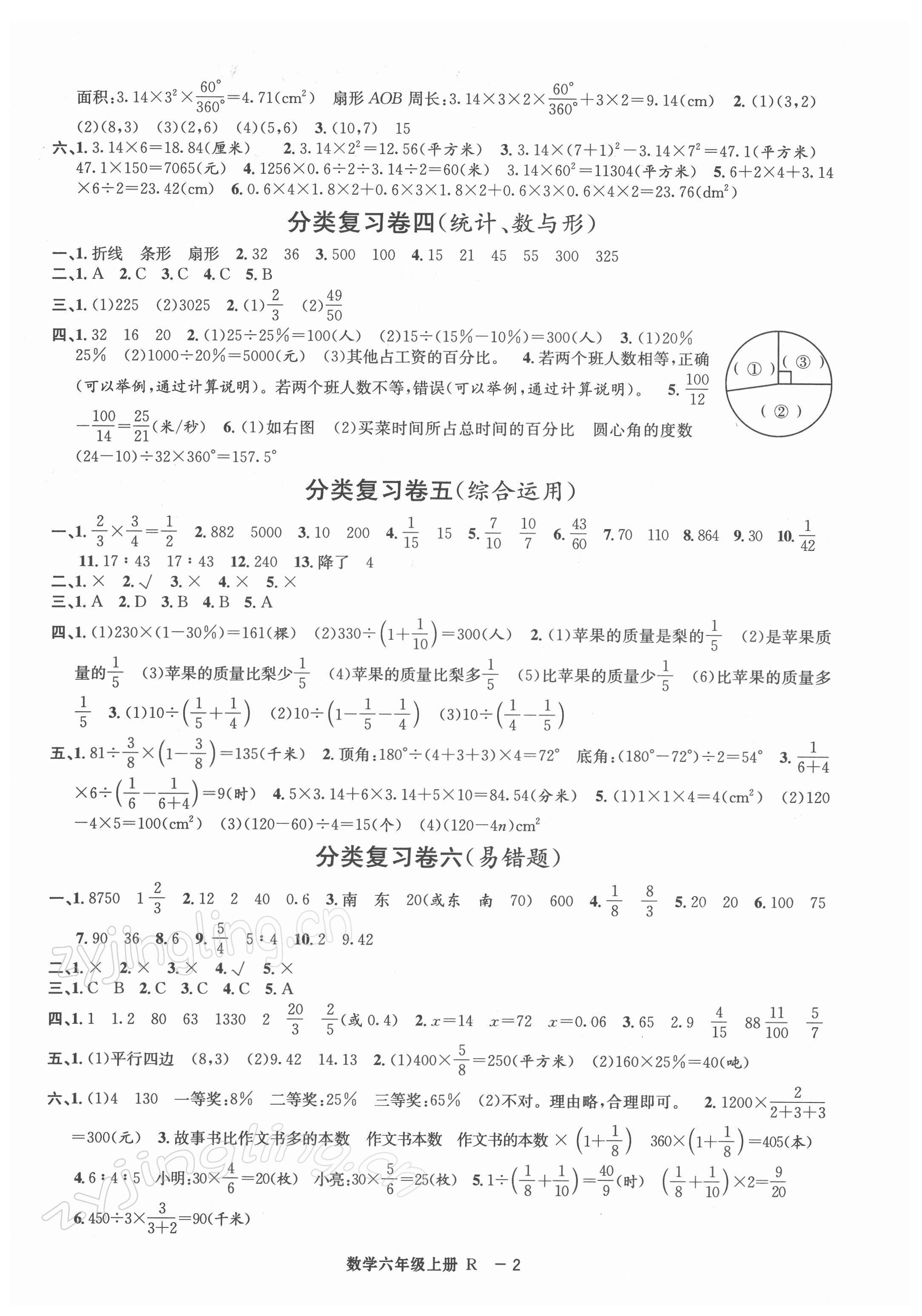 2021年浙江各地期末迎考卷六年級數學上冊人教版 第2頁