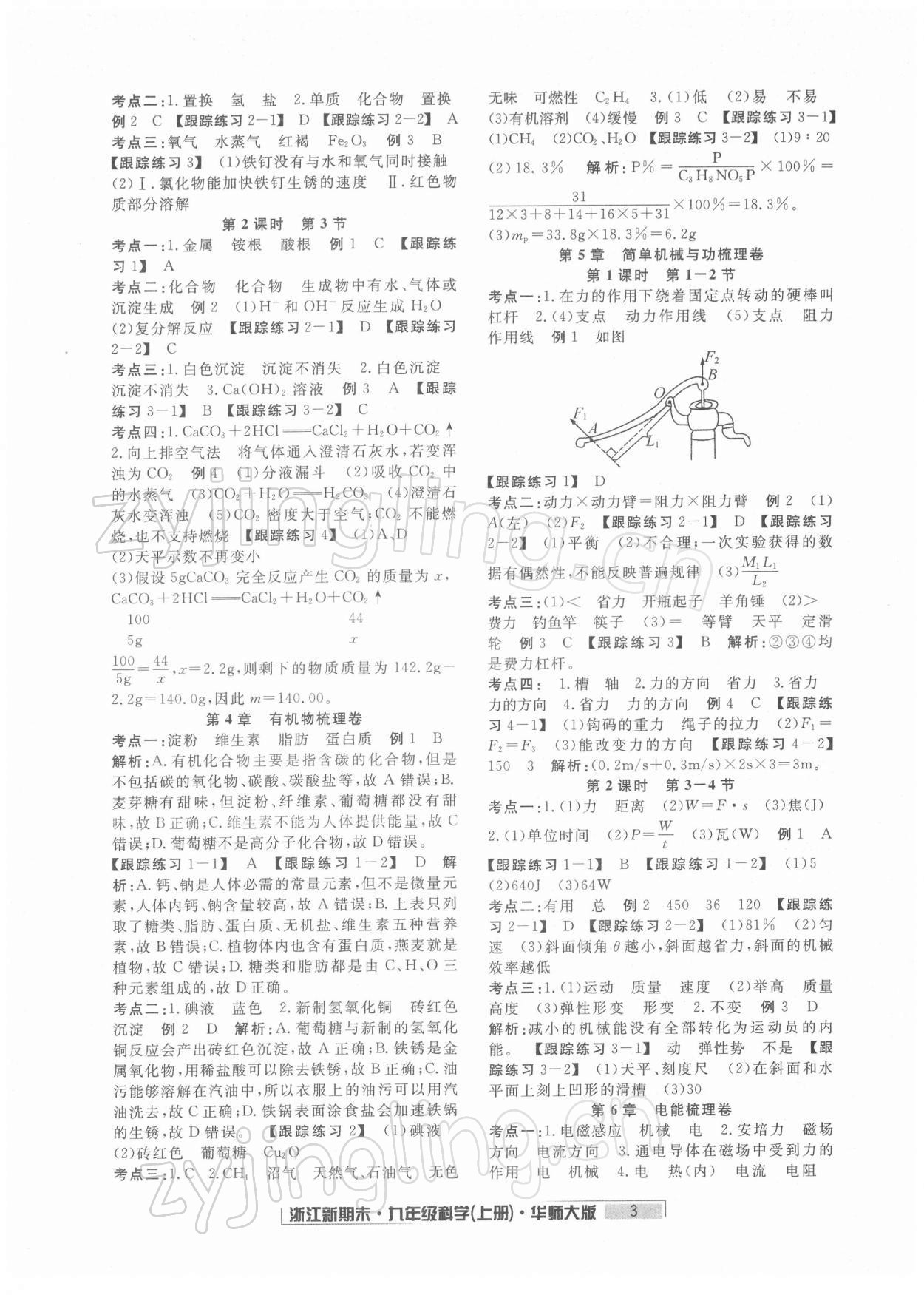 2021年勵耘書業(yè)浙江新期末九年級科學上冊華師大版 第3頁