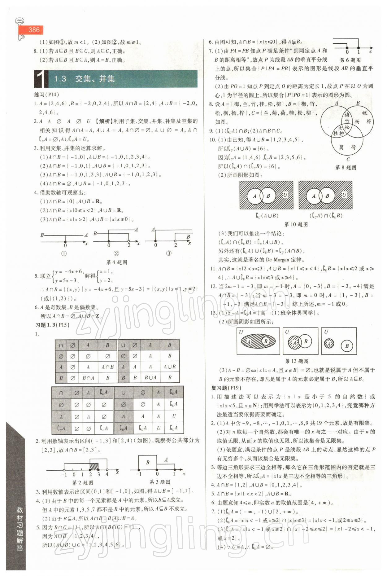 2021年教材課本高中數(shù)學(xué)必修1蘇教版 參考答案第2頁