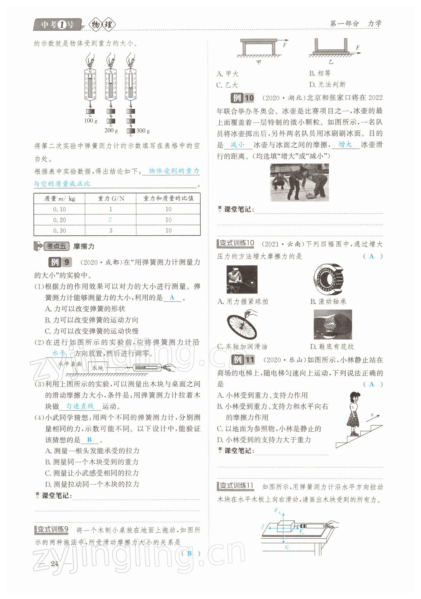 2022年中考1號物理 參考答案第24頁