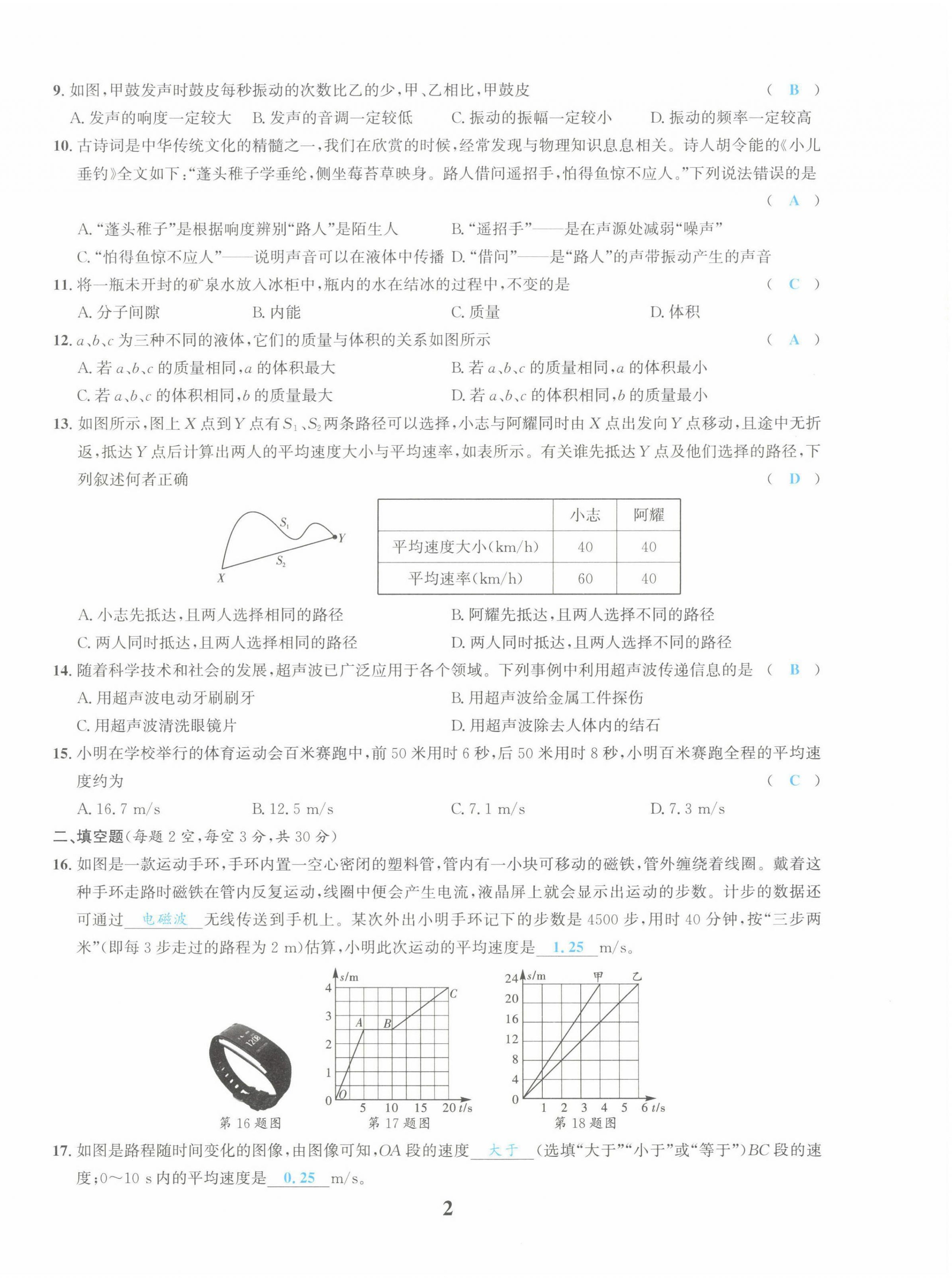 2022年中考1號物理 第2頁