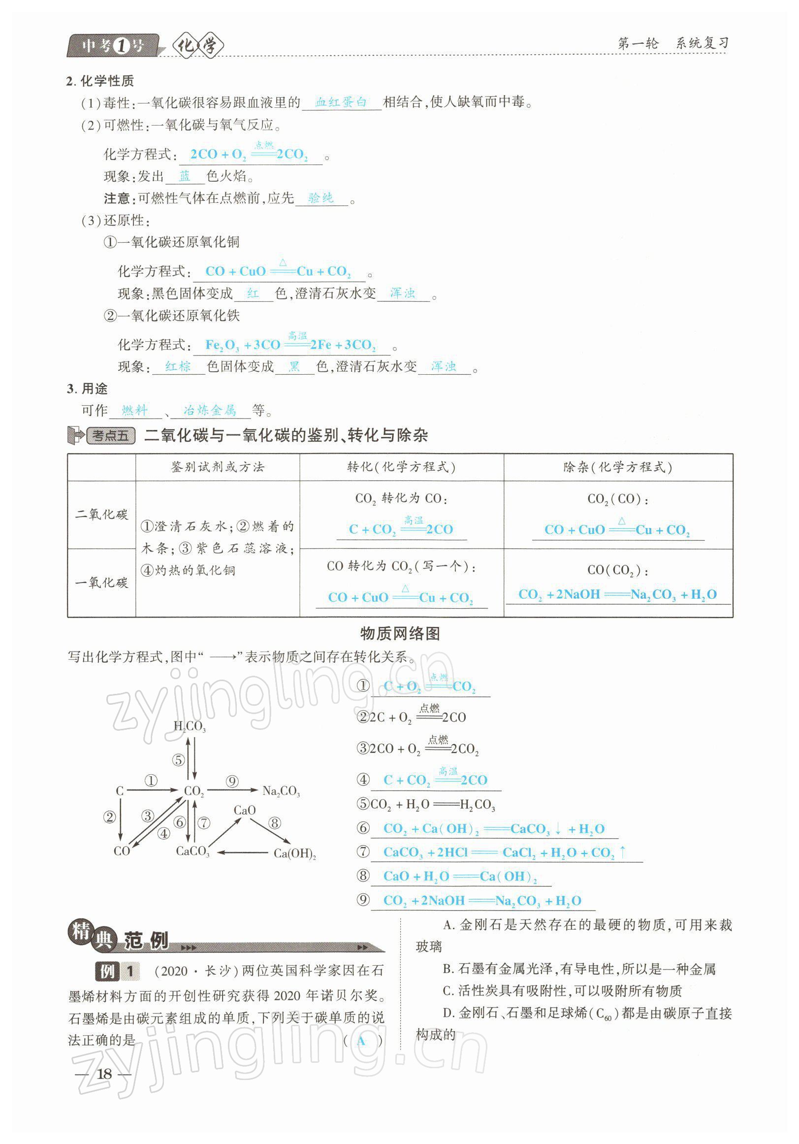 2022年中考1號(hào)化學(xué) 參考答案第18頁